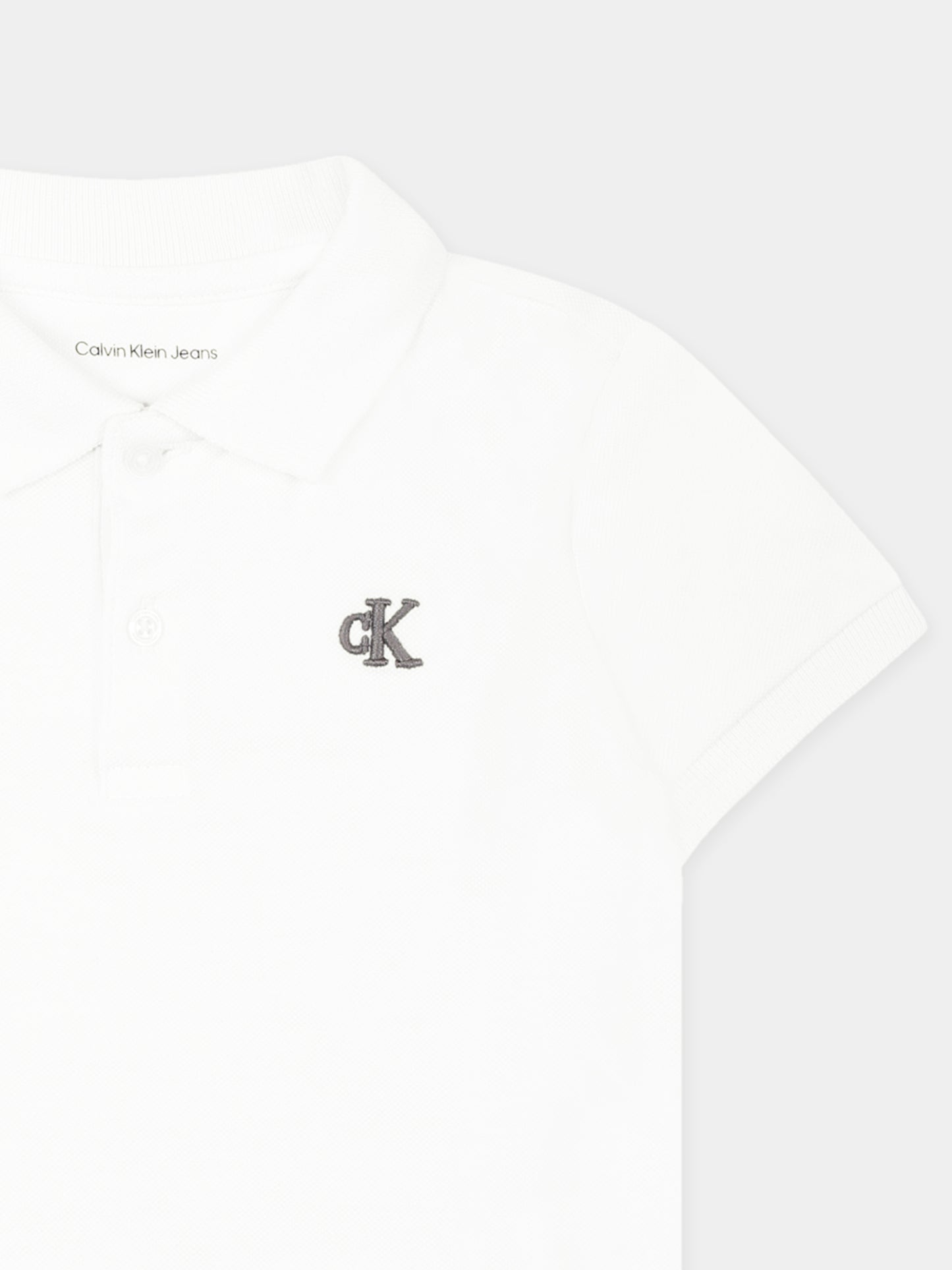 Polo bianca per neonato con logo,Calvin Klein Kids,25S CKIN0IN00170J IN0IN00170 YAF