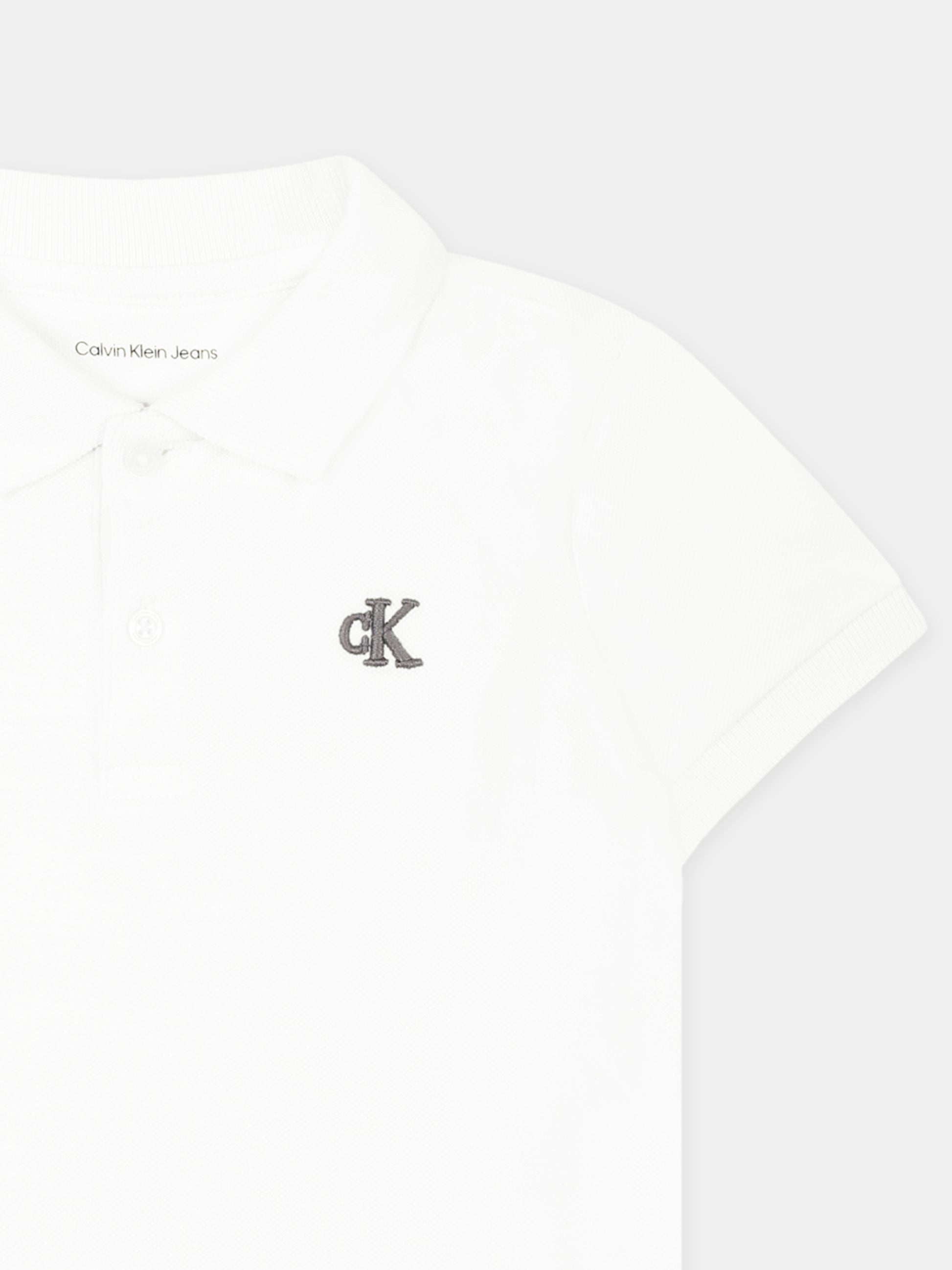 Polo bianca per neonato con logo,Calvin Klein Kids,25S CKIN0IN00170J IN0IN00170 YAF