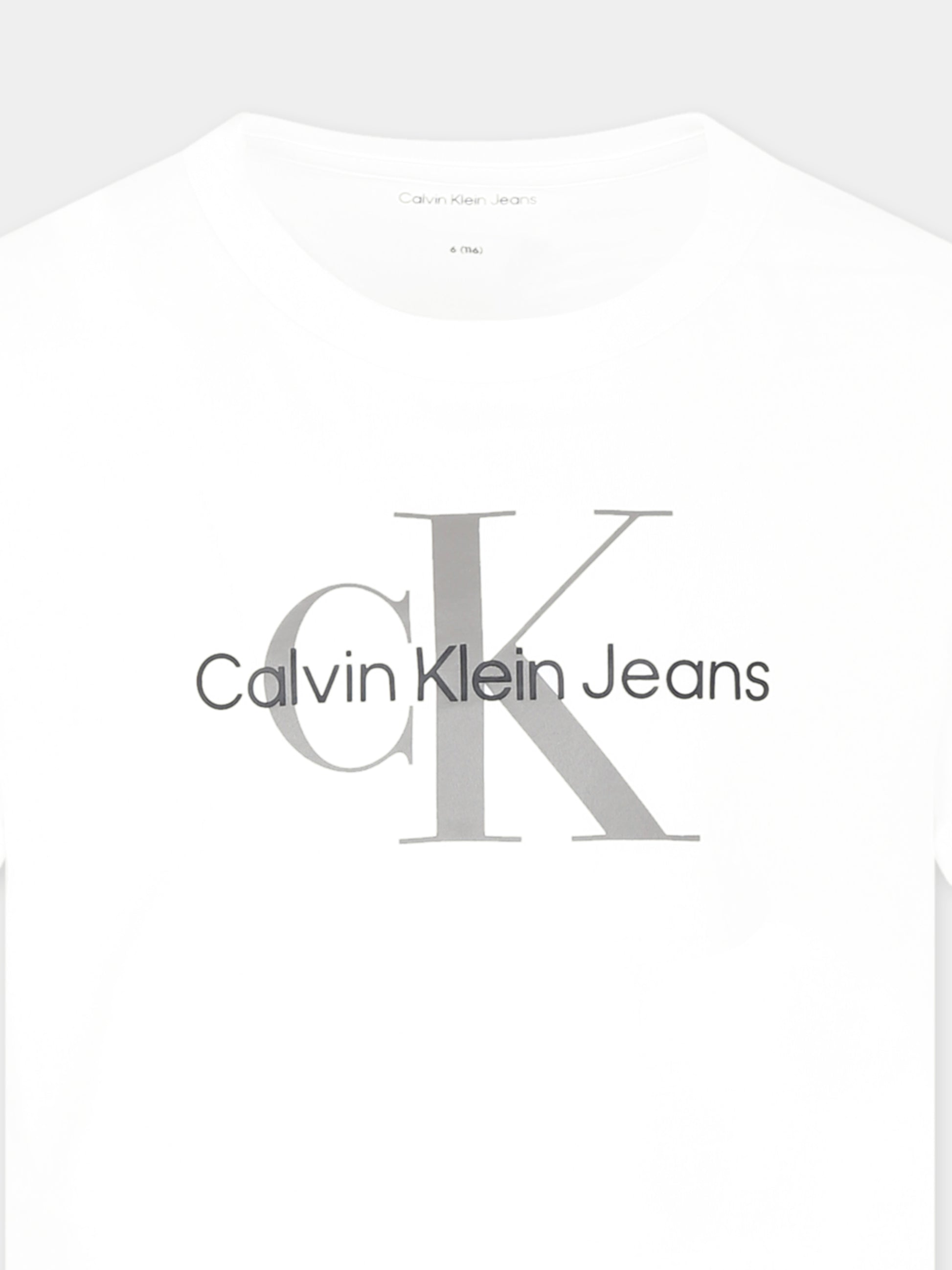 T-shirt bianca per bambini con logo,Calvin Klein Kids,25S CKIU0IU00676J IU0IU00676 YAF