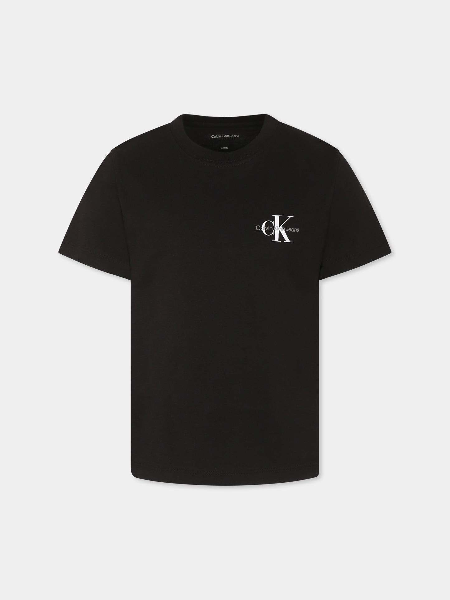 T-shirt bianca per bambini con logo,Calvin Klein Kids,25S CKIU0IU00678J IU0IU00678 BEH
