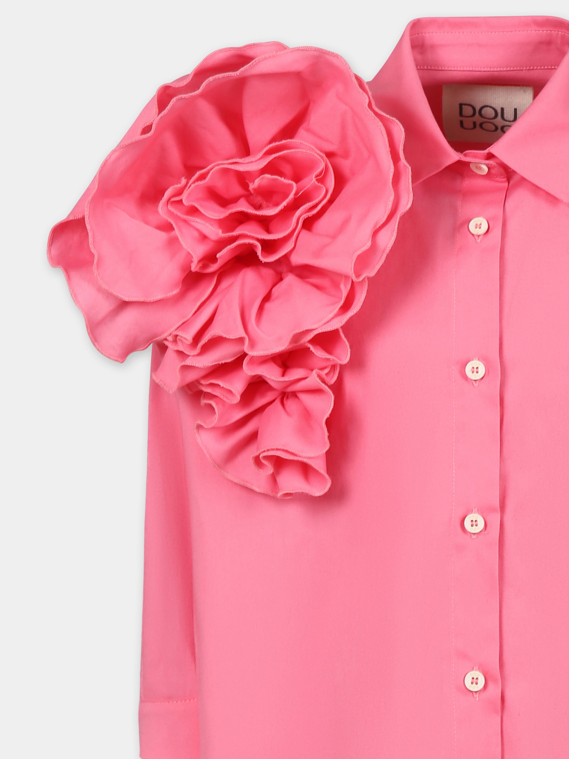 Camicia rosa per bambina con rose,Douuod Kids,DW5A30 P0522 511