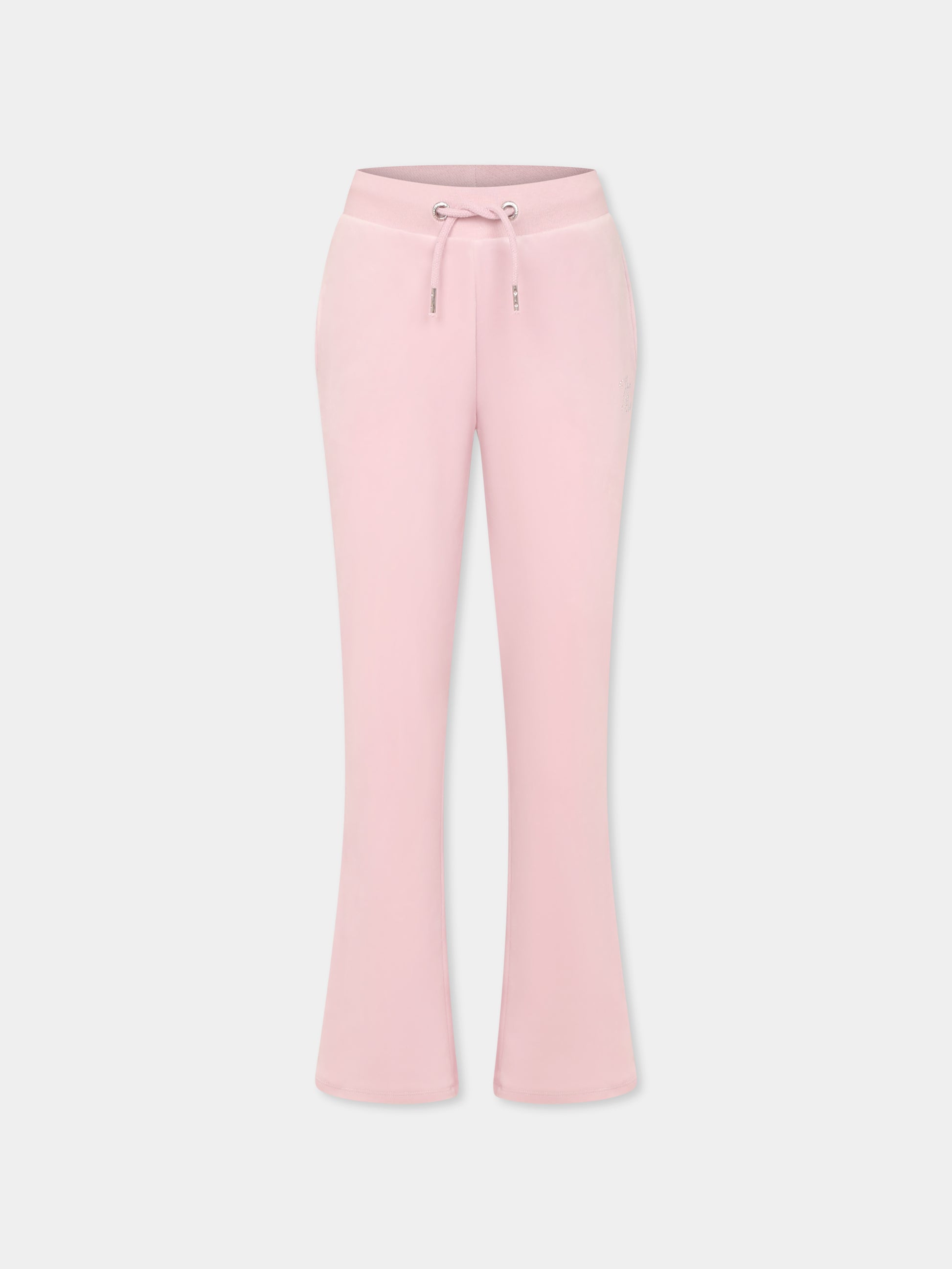 Pantaloni viola per bambina con logo di strass,Juicy Couture,25S JCJBX6359 JBX6359 Y8U