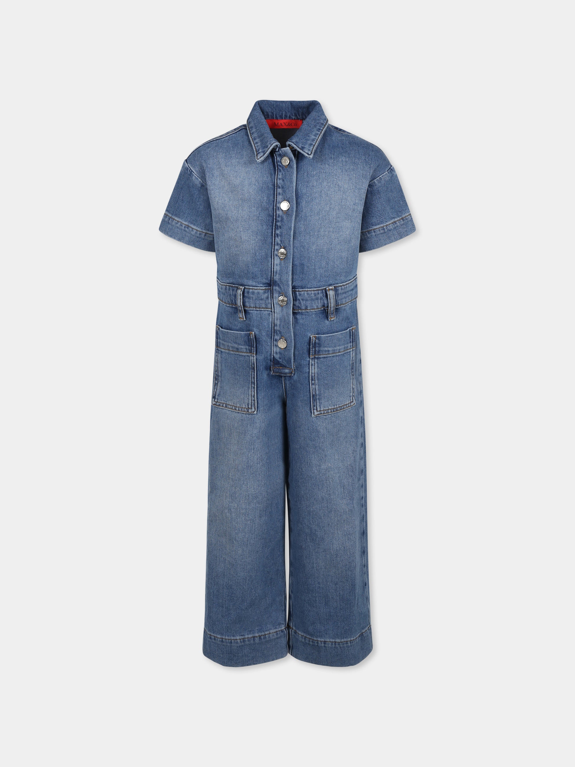 Jumpsuit denim per bambina,Max&co,MX0110 MX066 MAXJ33F MX01