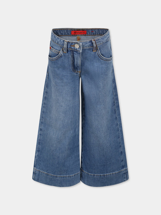 Jeans denim per bambina con logo,Max&co,MX0111 MX066 MAXP21F MX01