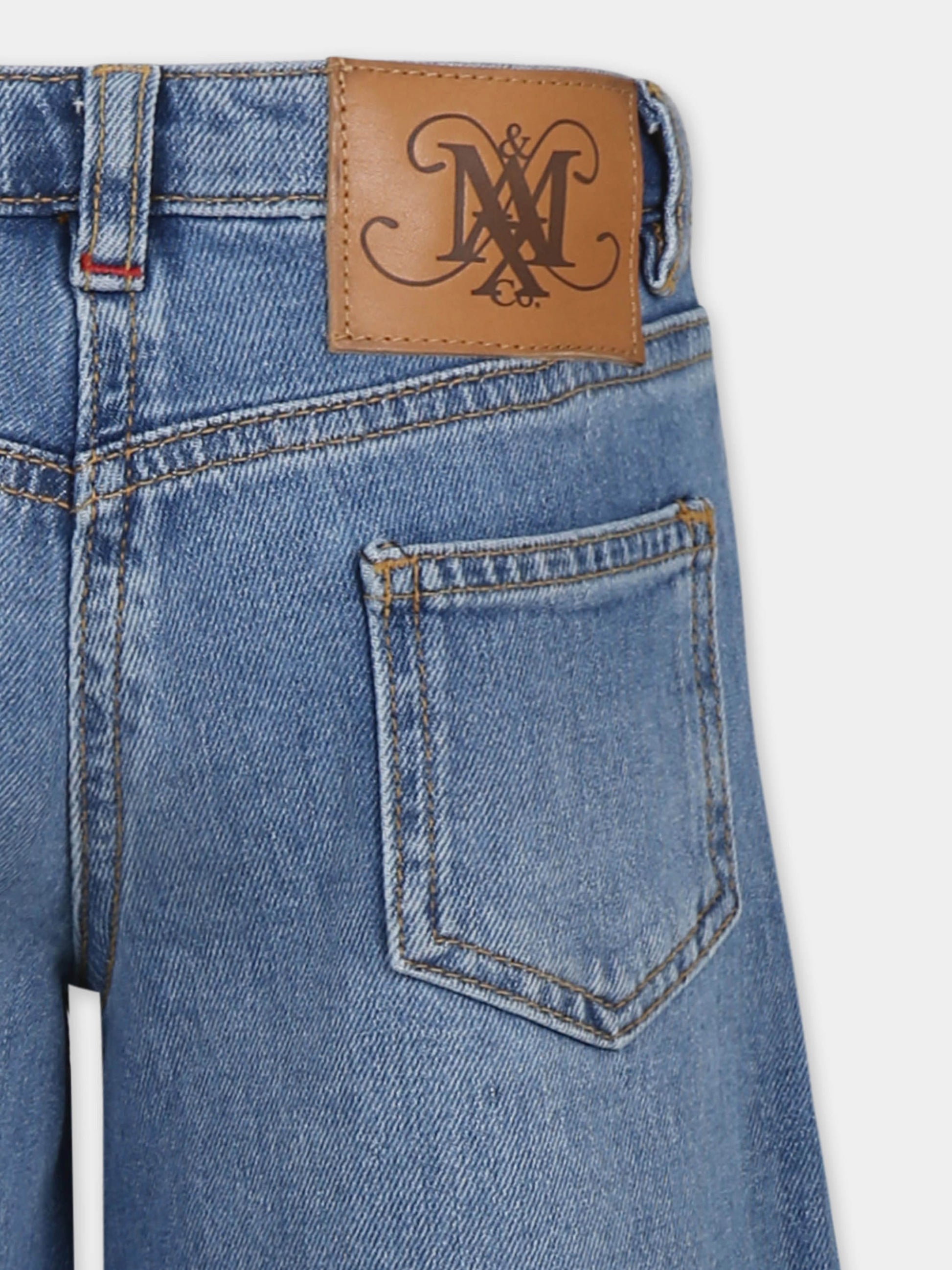 Jeans denim per bambina con logo,Max&co,MX0111 MX066 MAXP21F MX01