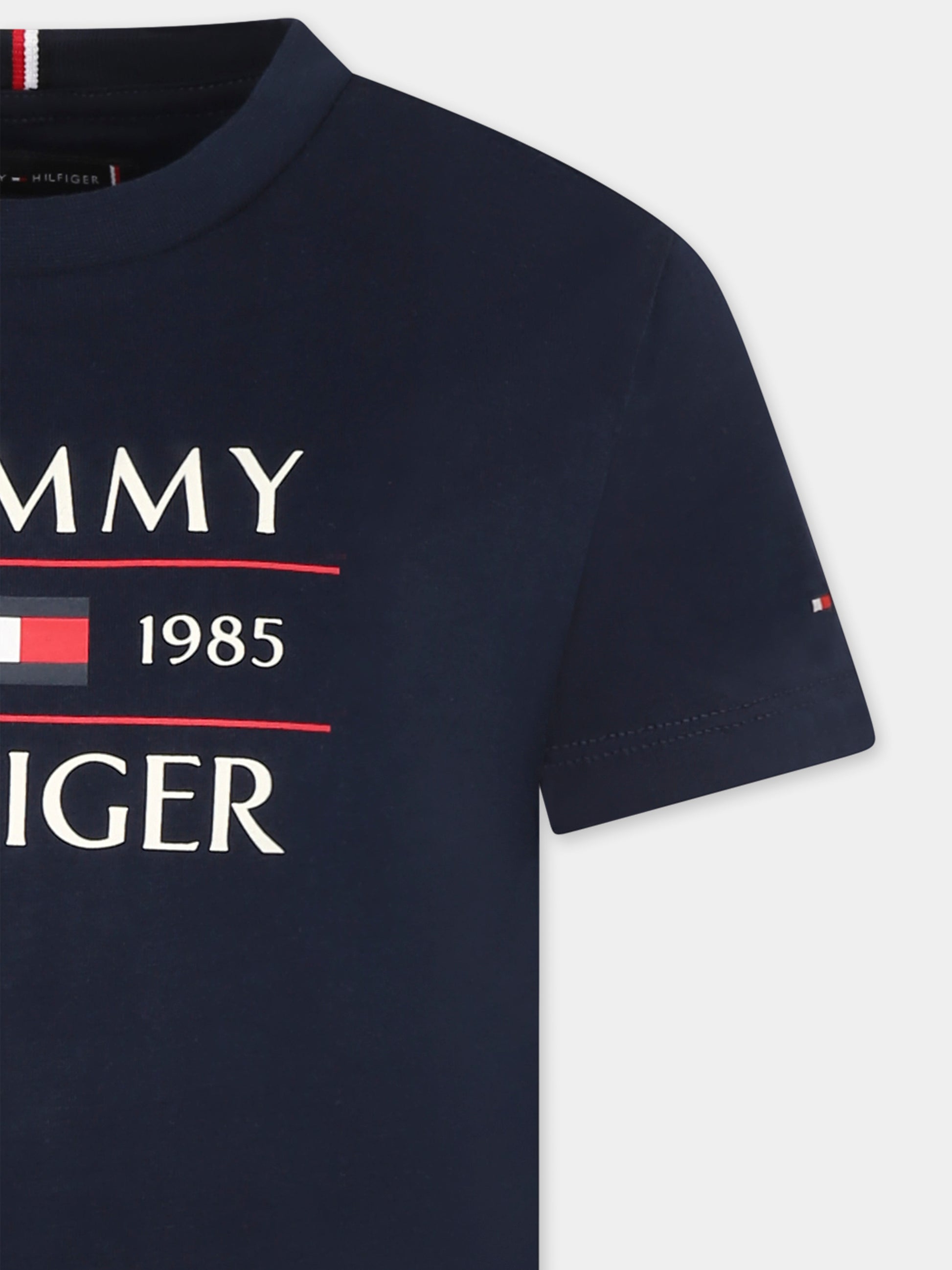T-shirt blu per bambino con logo,Tommy Hilfiger Junior,25S THKB0KB09538J KB0KB09538 C1G