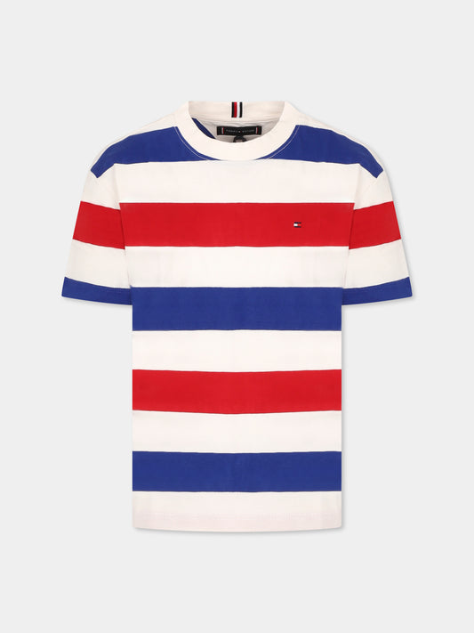T-shirt multicolor per bambino con logo,Tommy Hilfiger Junior,25S THKB0KB09646J KB0KB09646 0EW