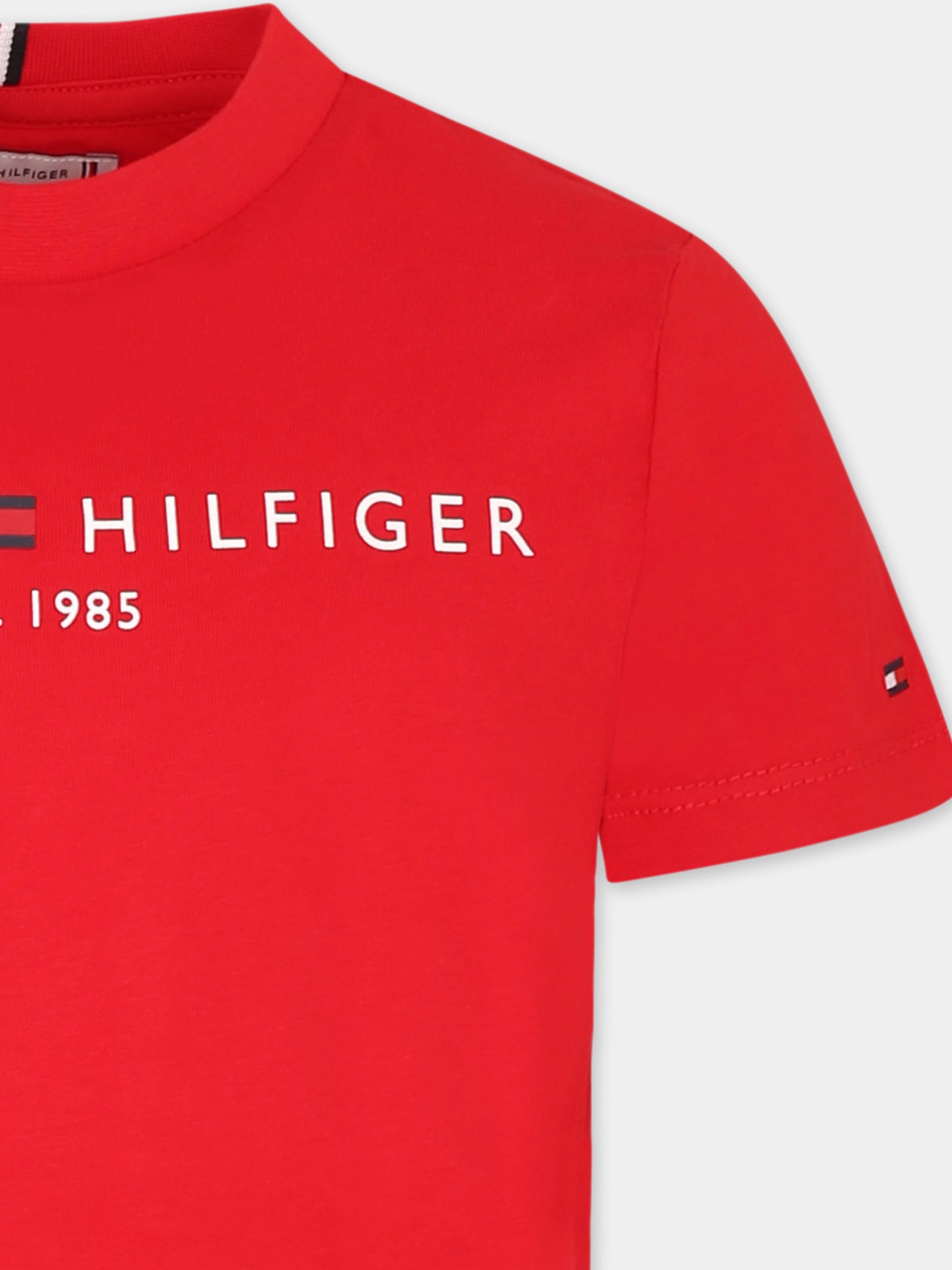 T-shirt rossa per bambino con logo,Tommy Hilfiger Junior,25S THKS0KS00397J KS0KS00397 XLG
