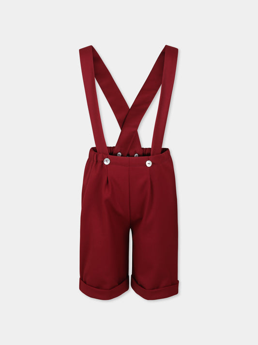 Shorts bordeaux per bambino,Divini,DVI S 00107