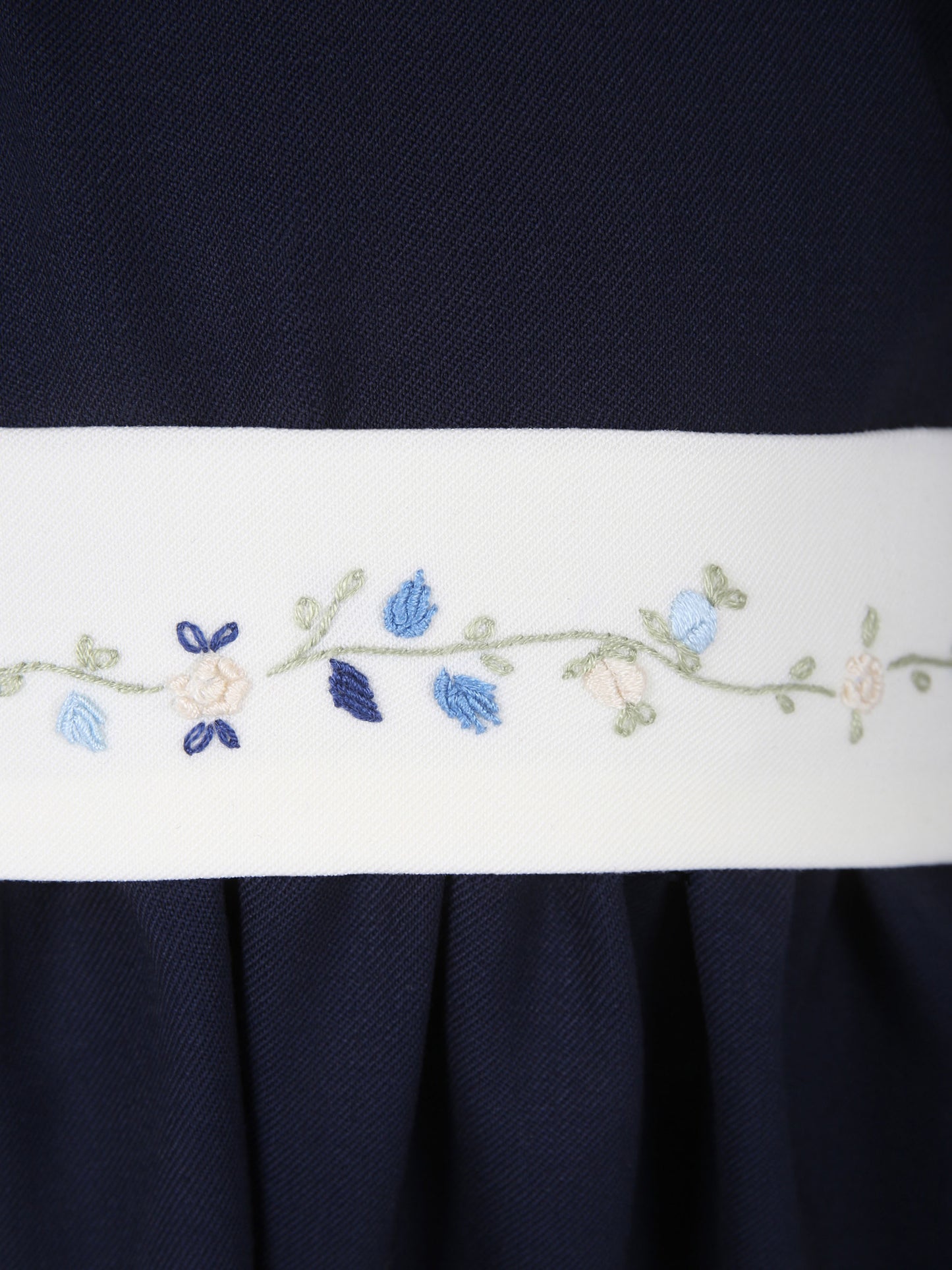 Vestito blu con fiori ricamati per bambina,Divini,DVI S 00119