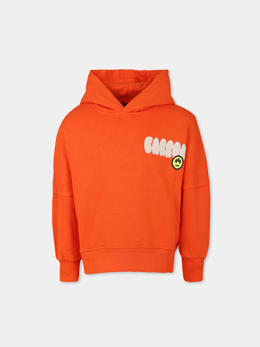 Felpa arancione per bambino con logo e stampa Bear,Barrow,S4BKJUHS114 030