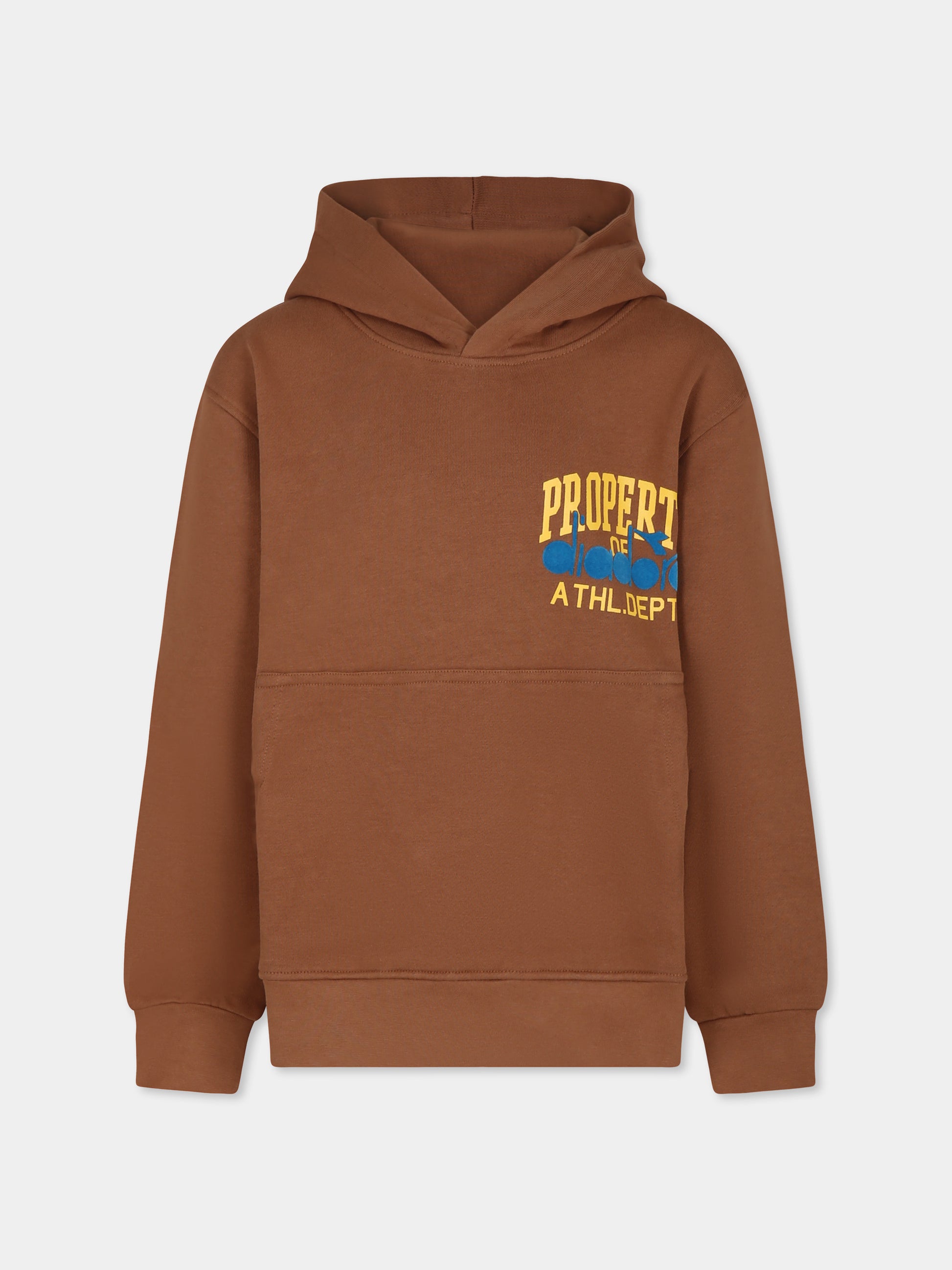 Felpa marrone per bambino con logo,Diadora Kids,S4DIJBHS009 924