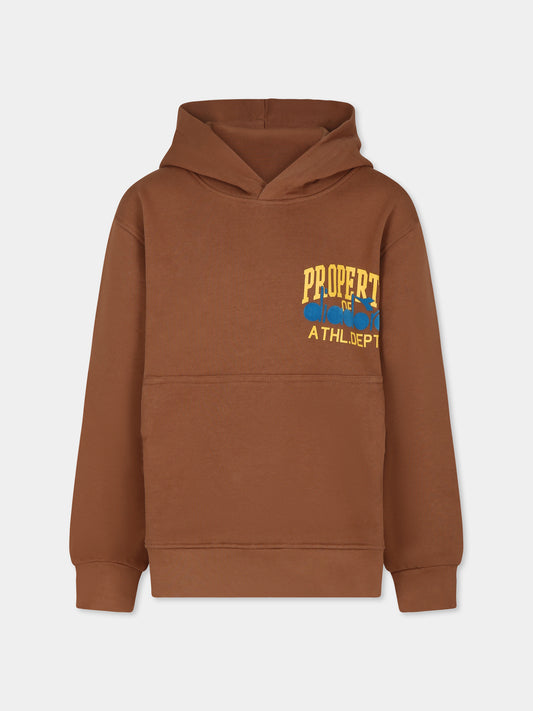 Felpa marrone per bambino con logo,Diadora Kids,S4DIJBHS009 924