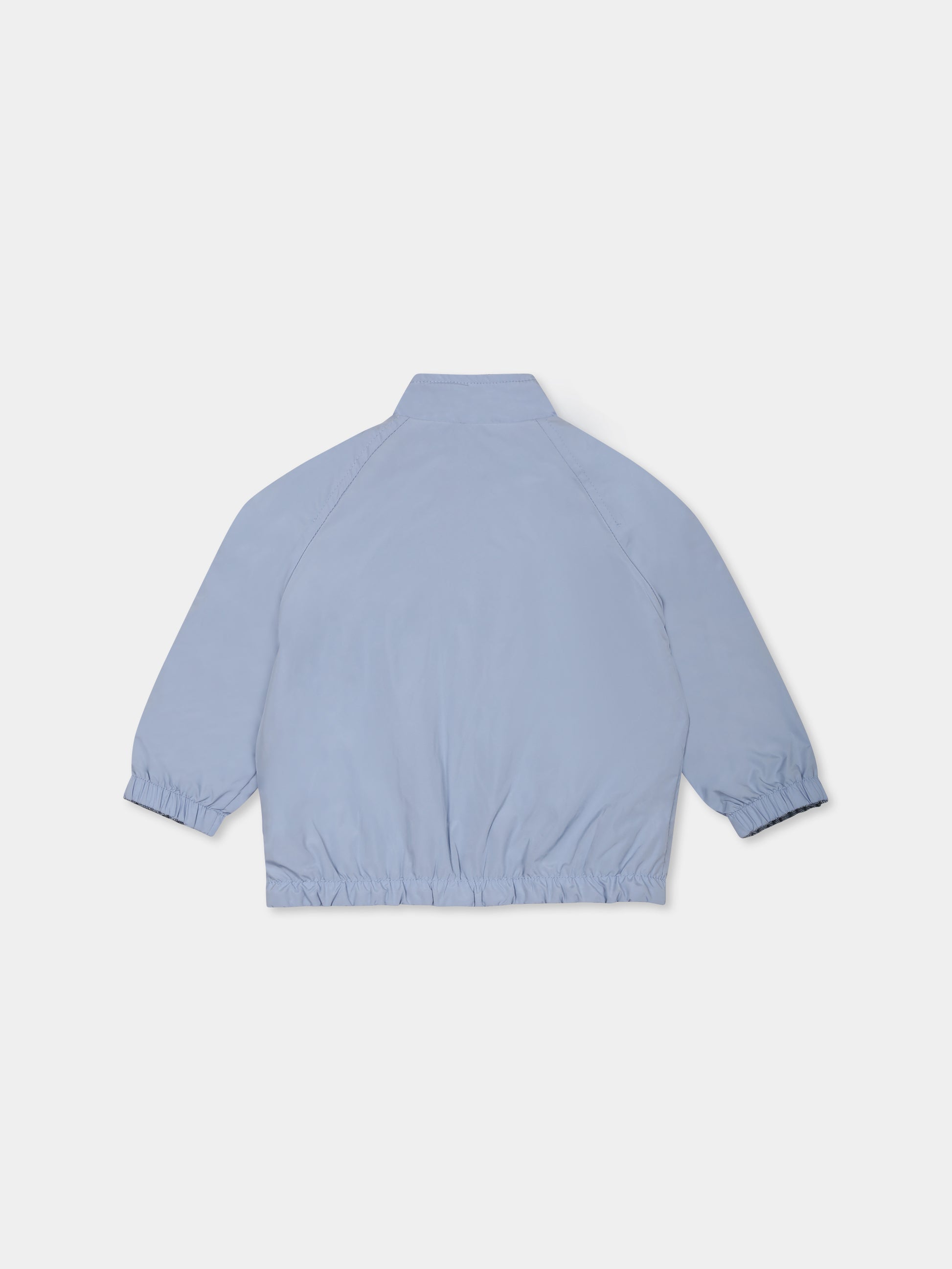 Giacca a vento reversibile celesteper neonato con logo,Mayoral,1476 067