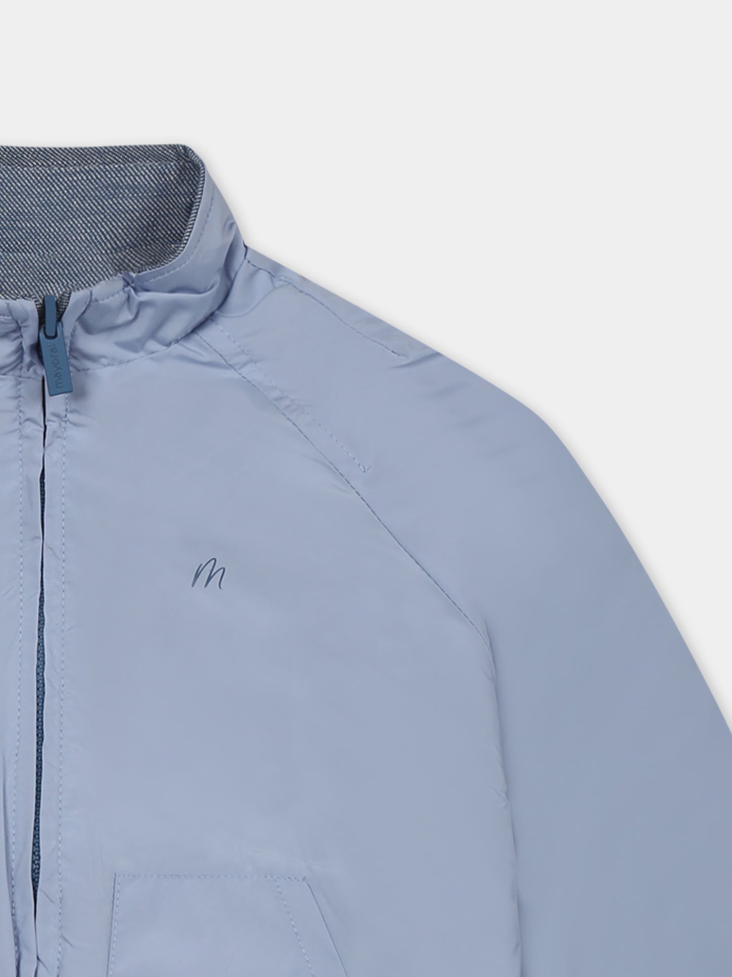 Giacca a vento reversibile celesteper neonato con logo,Mayoral,1476 067