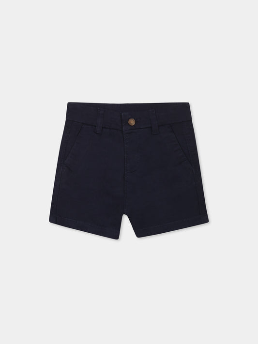 Shorts blu per neonato con logo,Mayoral,207 051