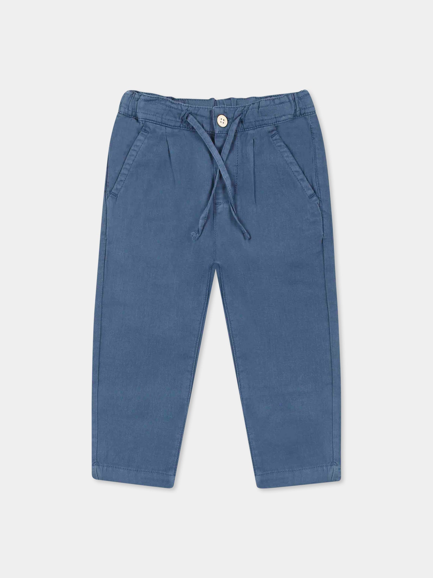 Light blue trousers for baby boy