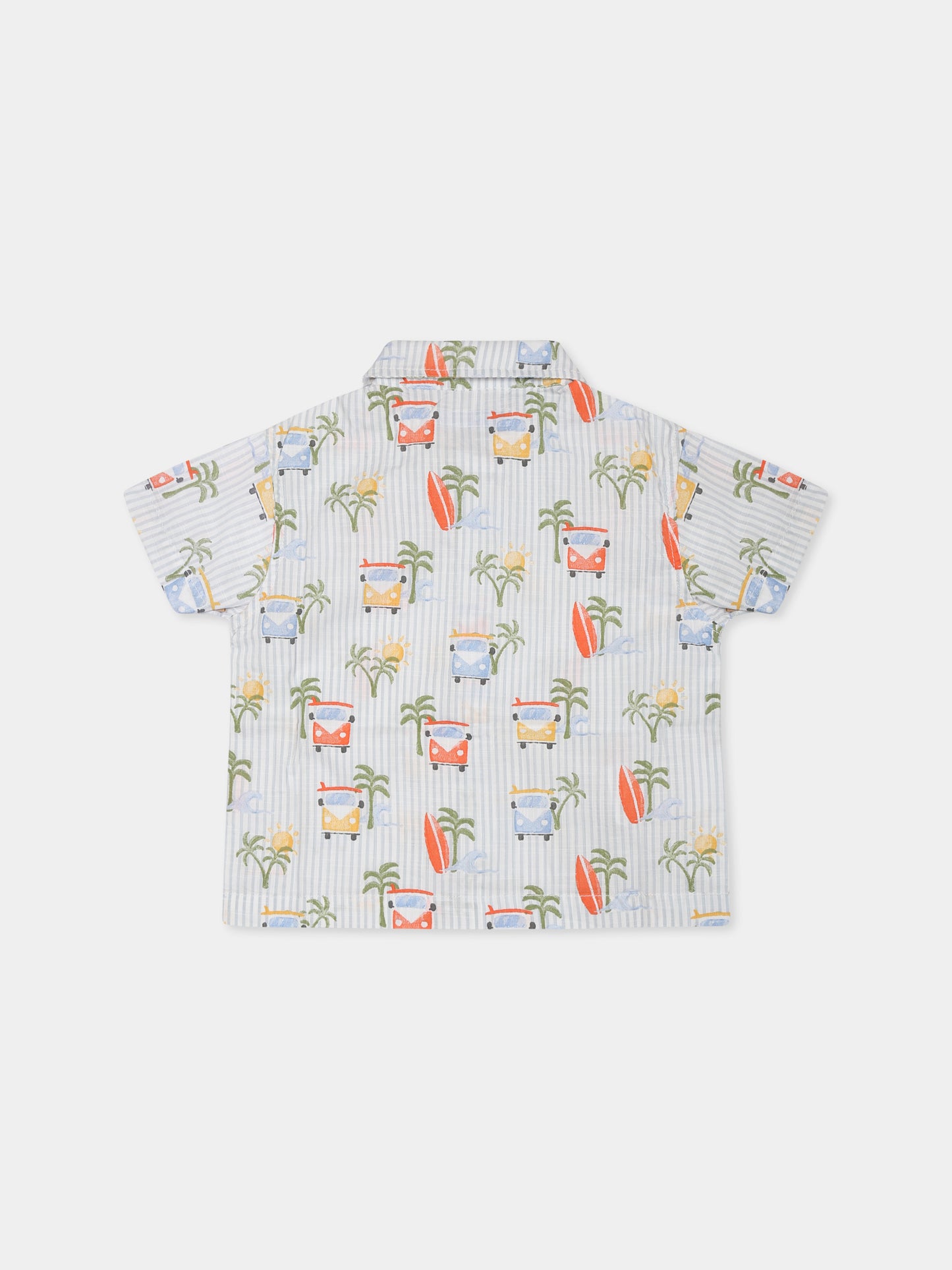 Camicia celeste per neonato stampa all-over,Mayoral,1112 077