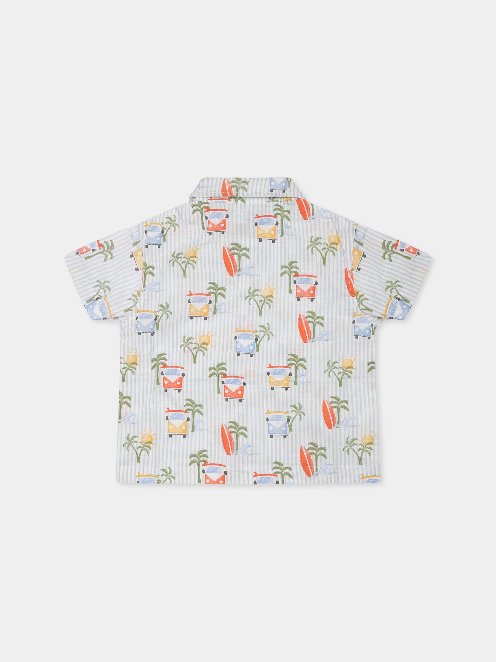 Camicia celeste per neonato stampa all-over,Mayoral,1112 077