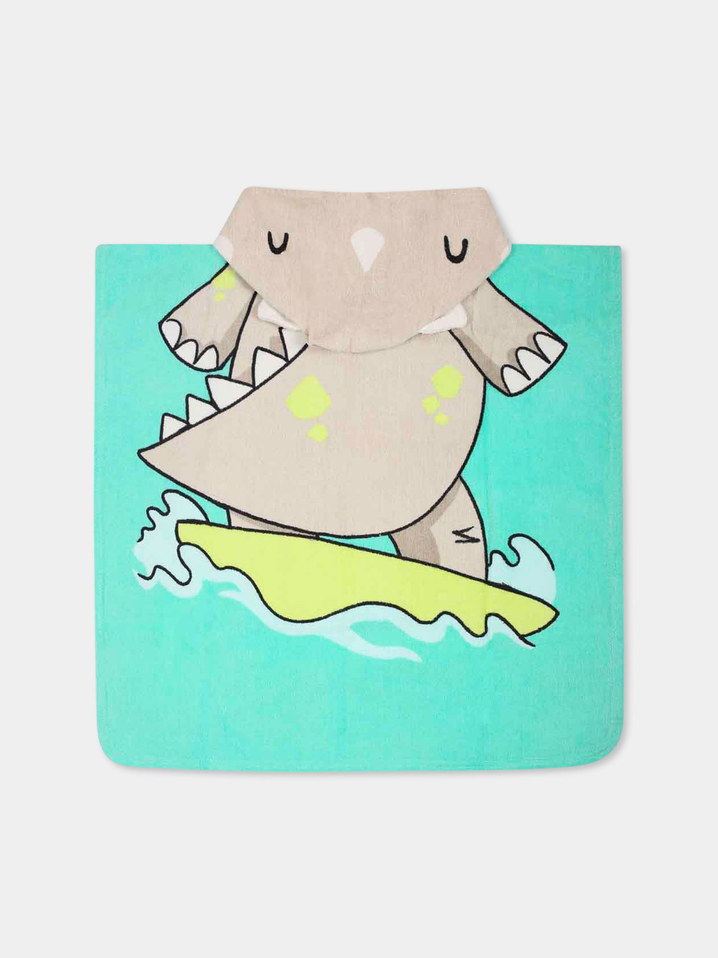 Multicolor bathrobe or baby boy with dinosaur