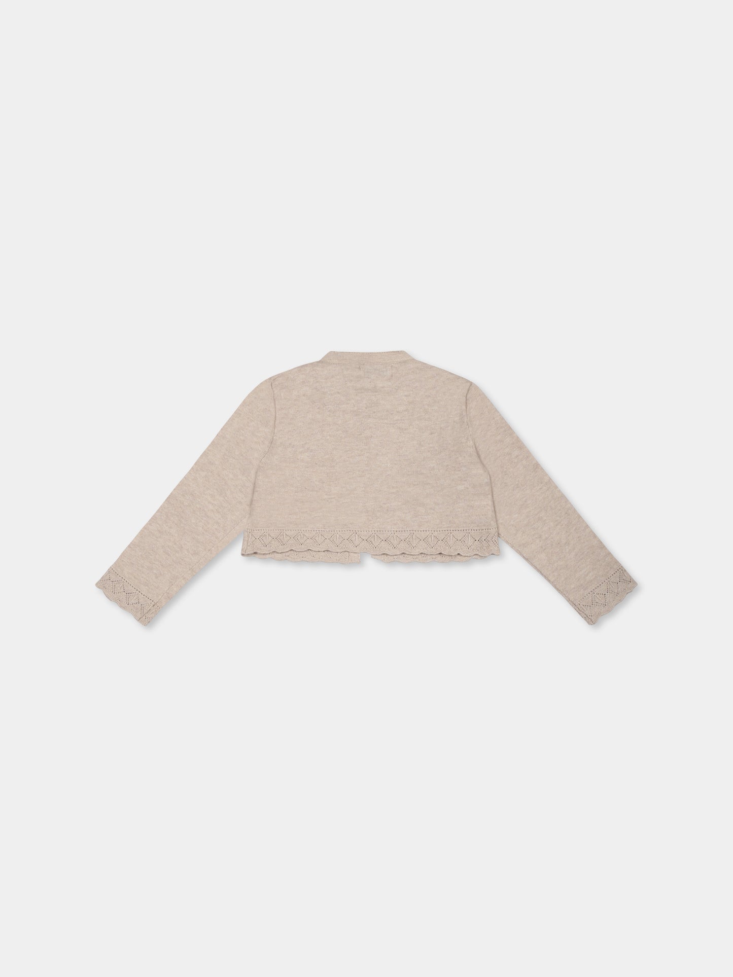 Cardigan crop beige per neonata con stella,Mayoral,302 036