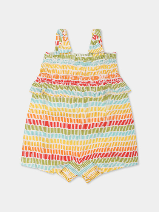 Jumpsuit multicolor per neonata con fiocco,Mayoral,1839 056