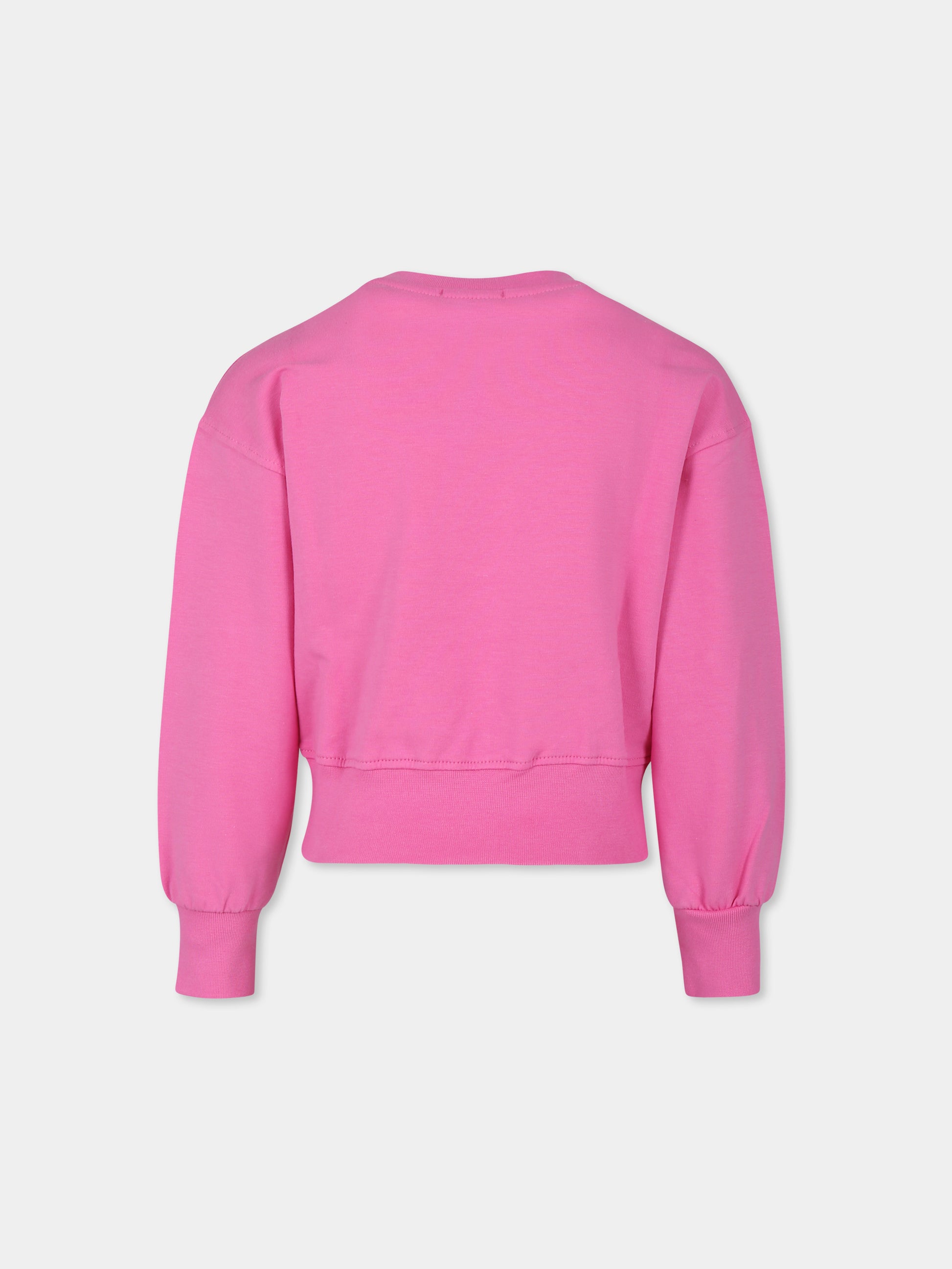 Felpa fucsia per bambina con cuore e logo,Pinko,S4PIJGSW057 045