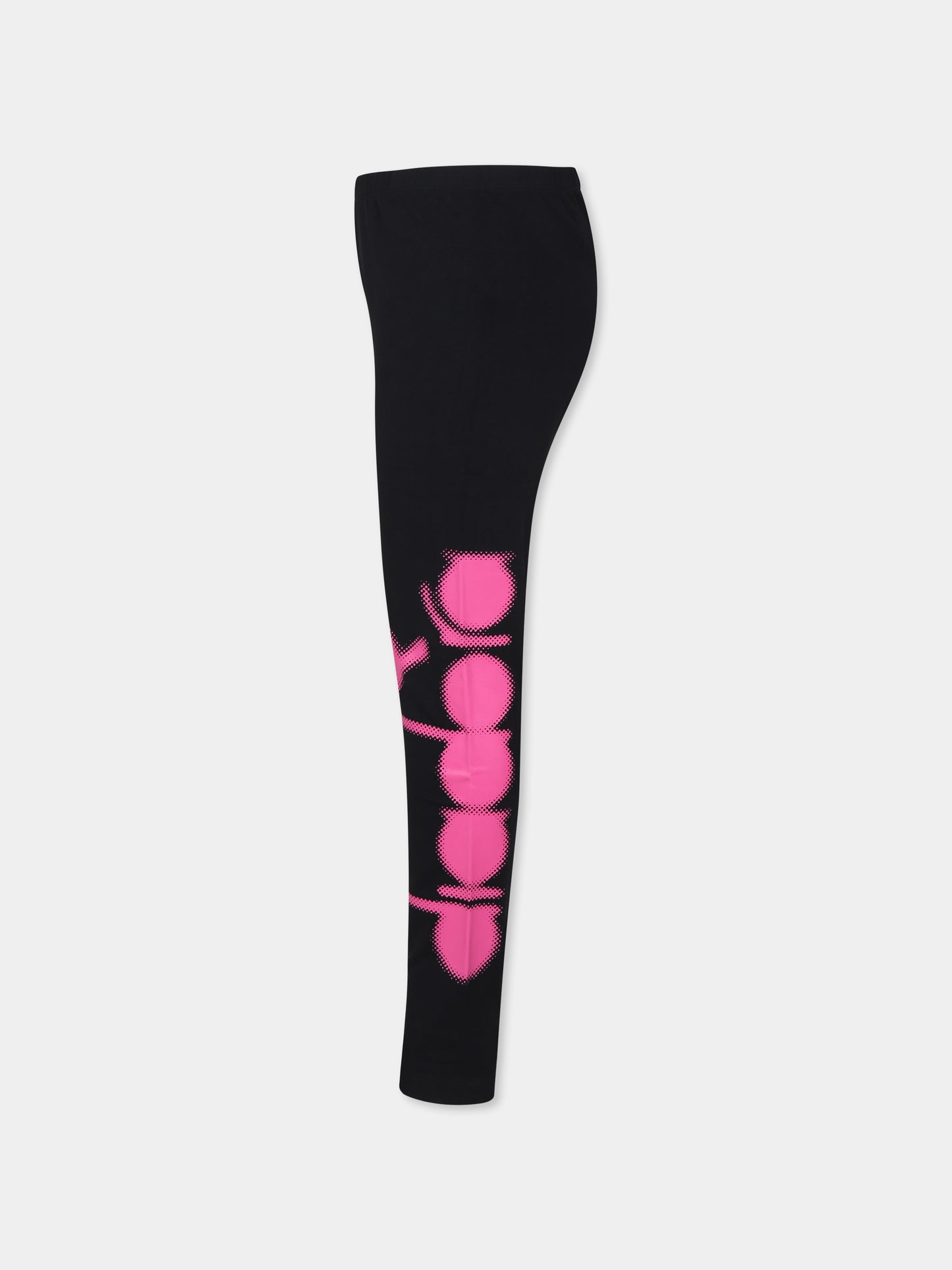 Legging neri per bambina con logo,Diadora Kids,F3DIJGLG094 110