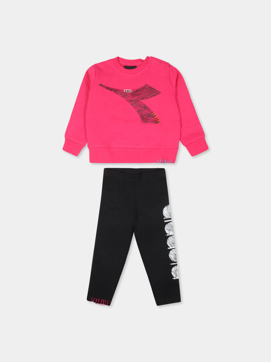 Completo fucsia per neonata con logo,Diadora Kids,F3DINGSL188 044/19