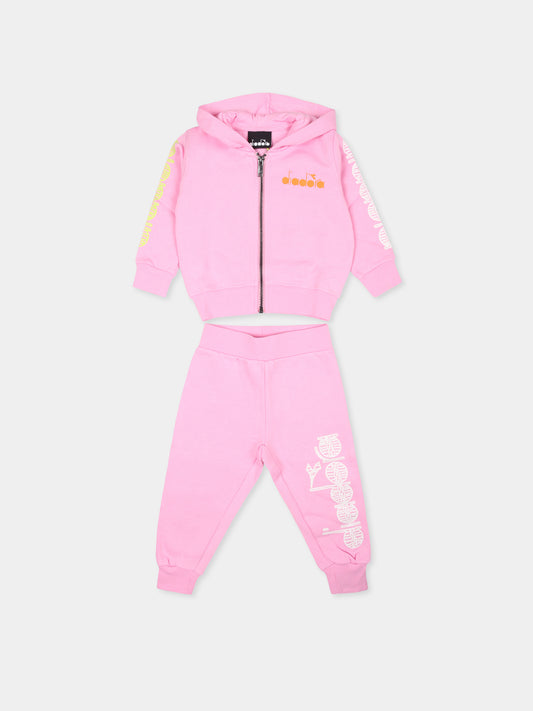 Completo rosa per neonata con logo,Diadora Kids,F3DINGTP182 042