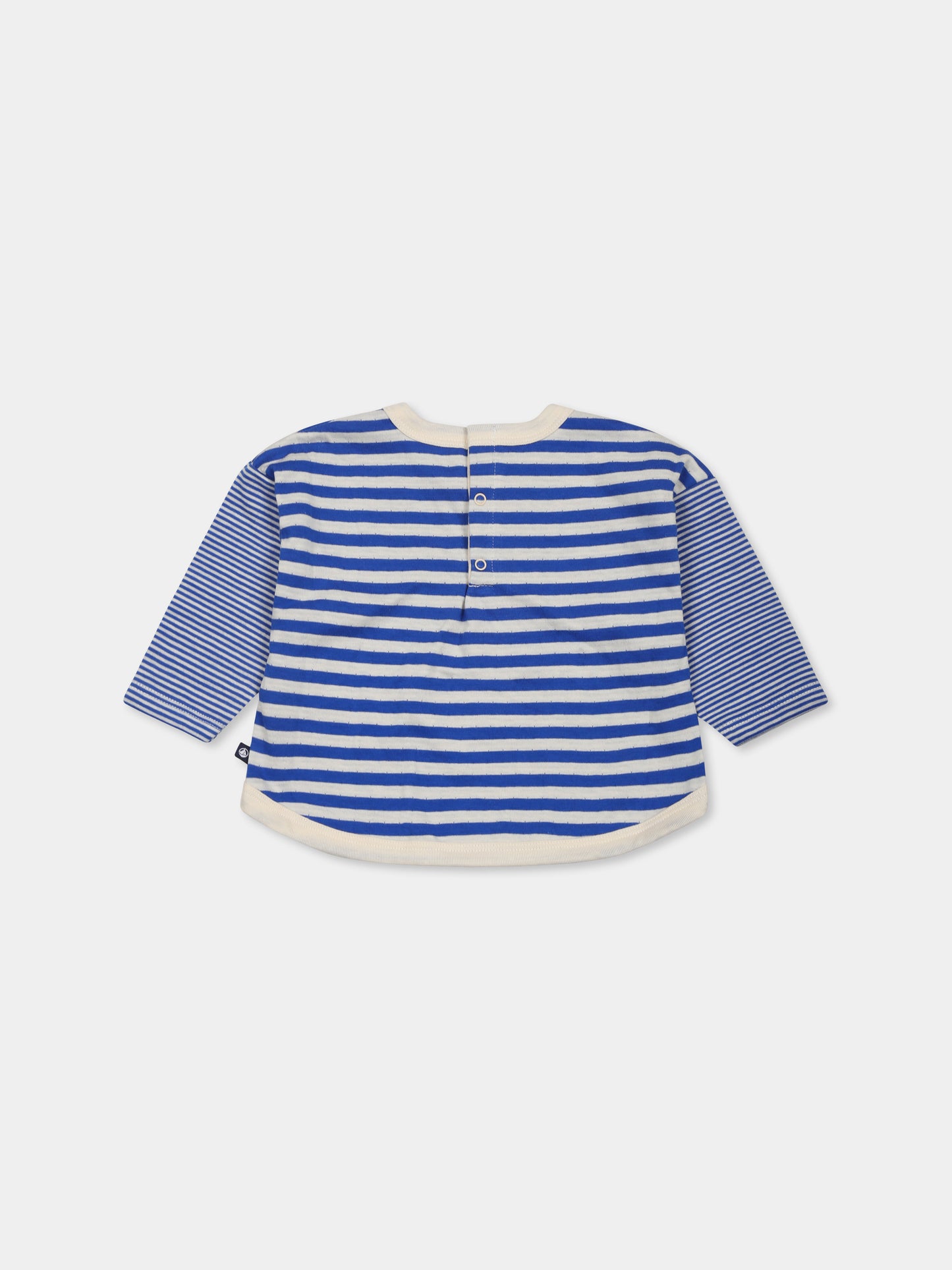 T-shirt azzzurra per neonati con logo,Petit Bateau,A0CW9 PERSE/AVALANCHE 02