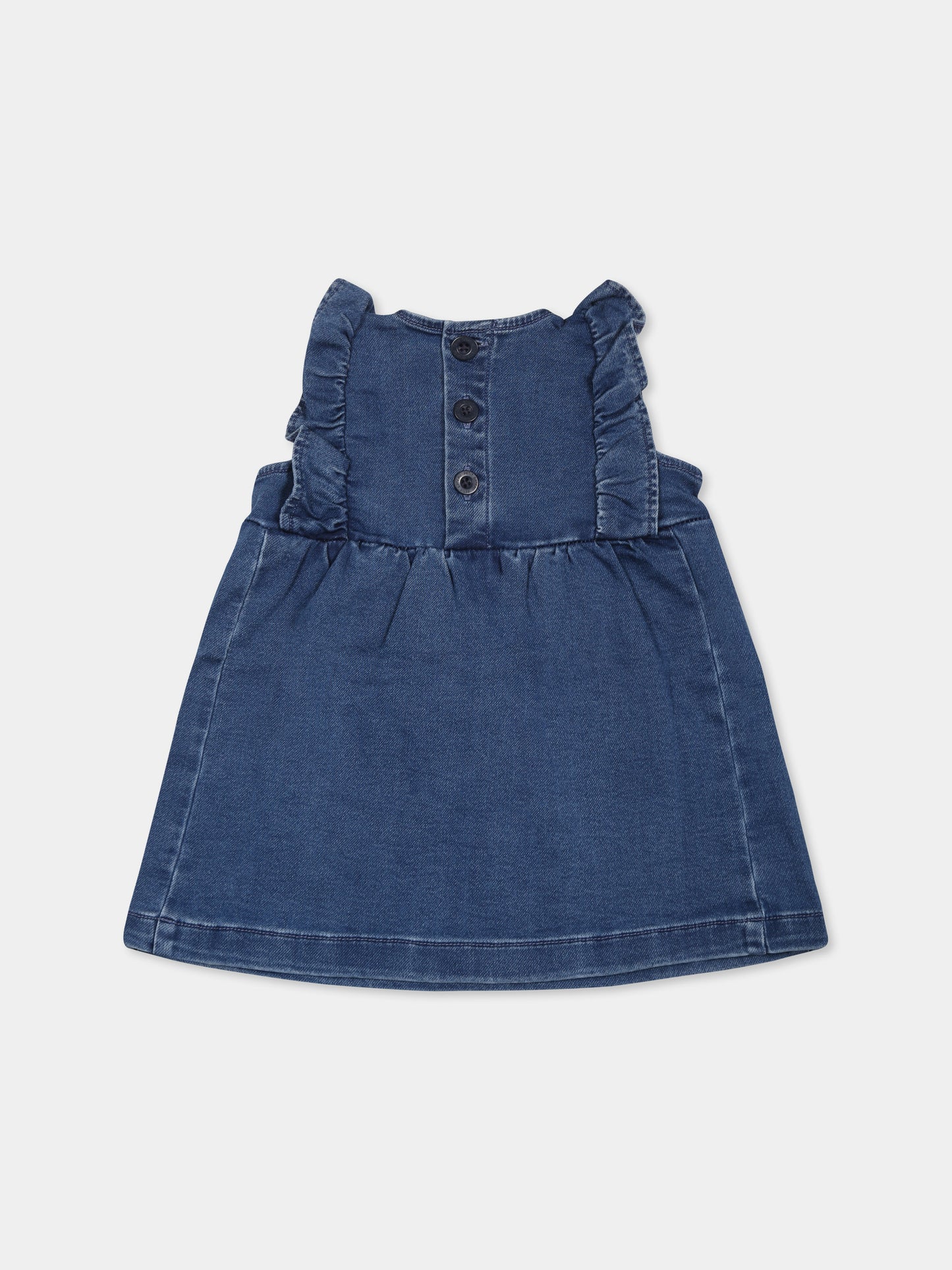 Vestito denim per neonata,Petit Bateau,A0CLK  BLEU DELAVE 01