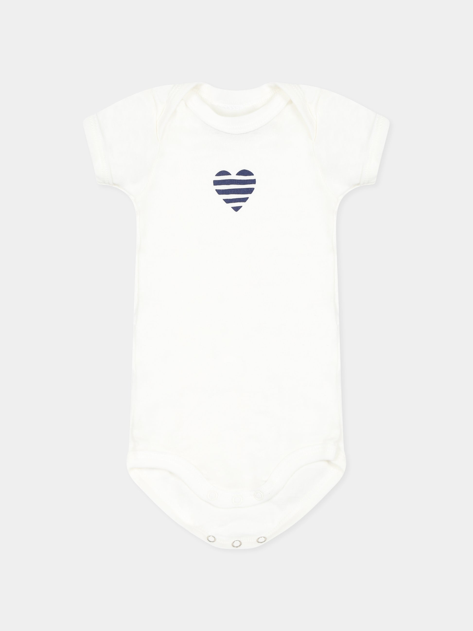 Set body bianco per neonati con cuori,Petit Bateau,A0CXD VARIANTE 1 00