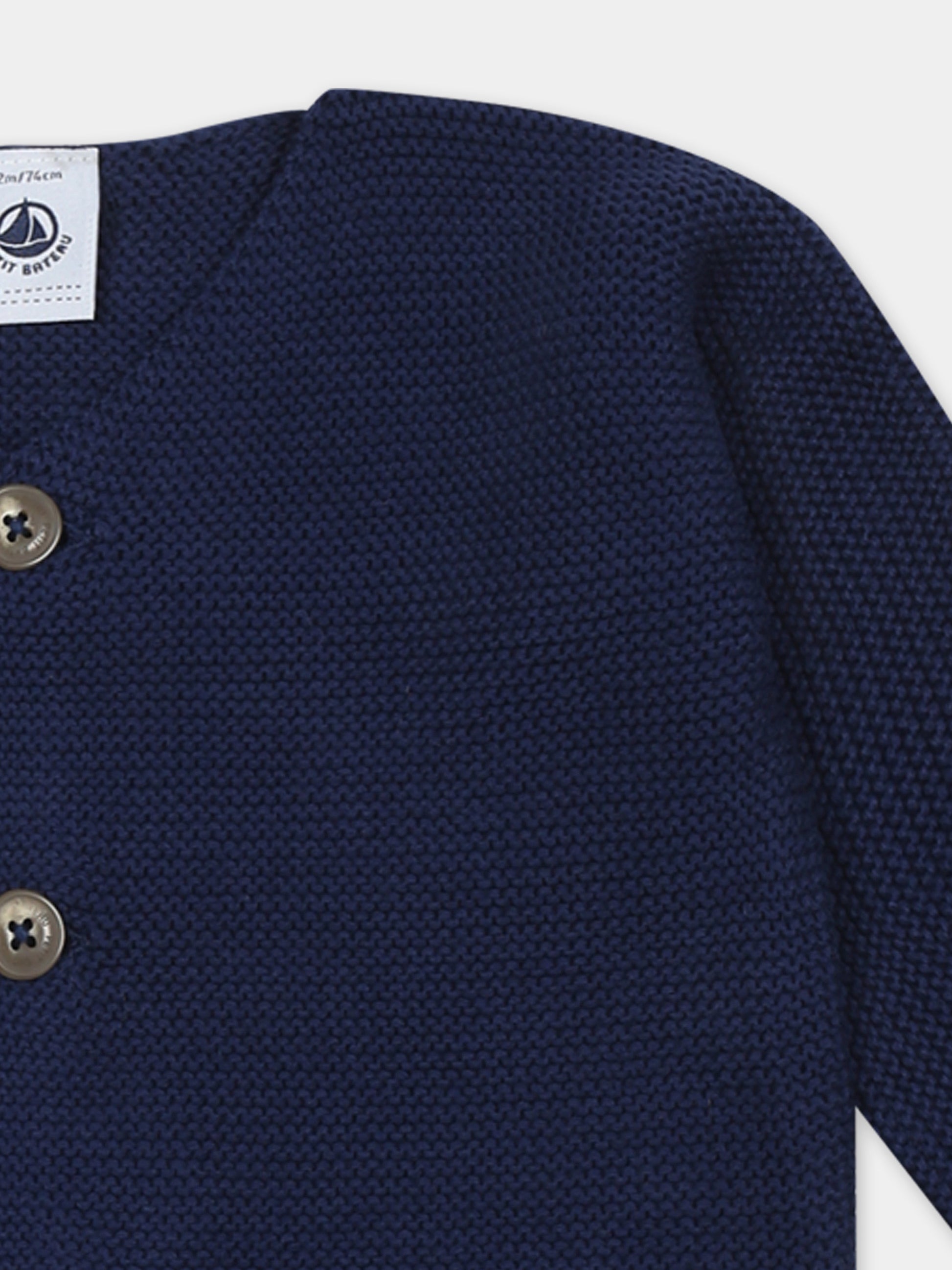 Cardigan blu per neonati con logo,Petit Bateau,A0CES MEDIEVAL 01