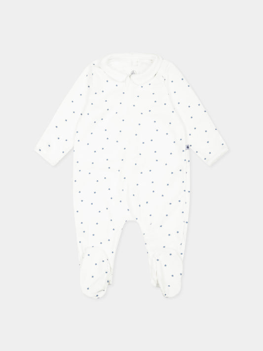 Tutina avorio per neonati con stelle all over,Petit Bateau,A0CL0 MARSHMALLOW/ALASKA 03