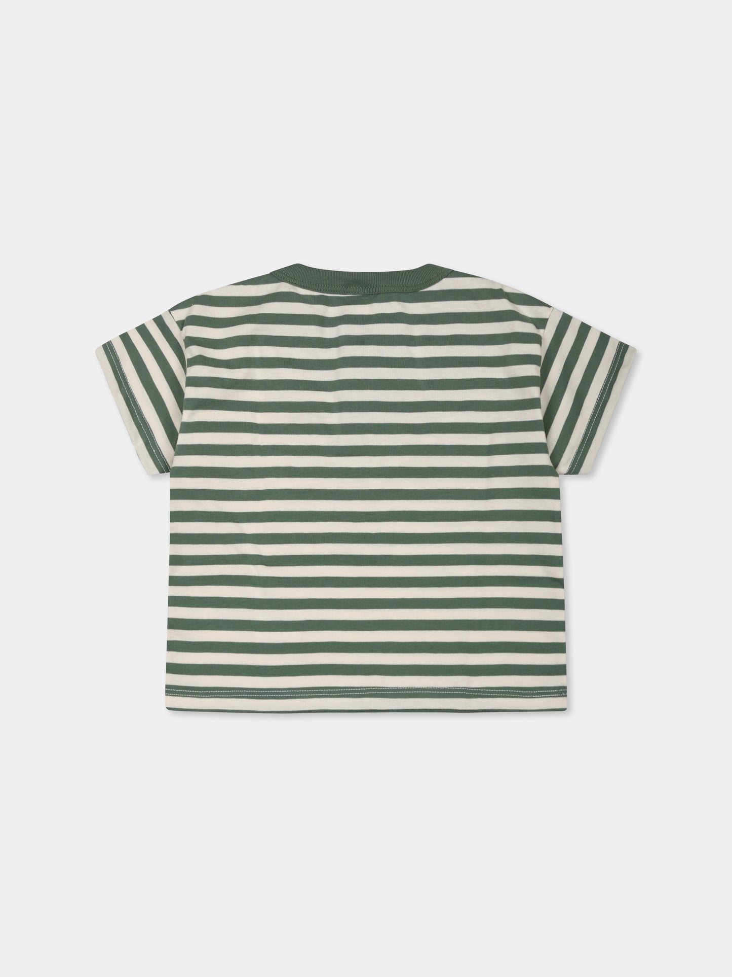 T-shirt verde per neonato,Petit Bateau,A0CWD PALMERAIE/AVALANCHE 01