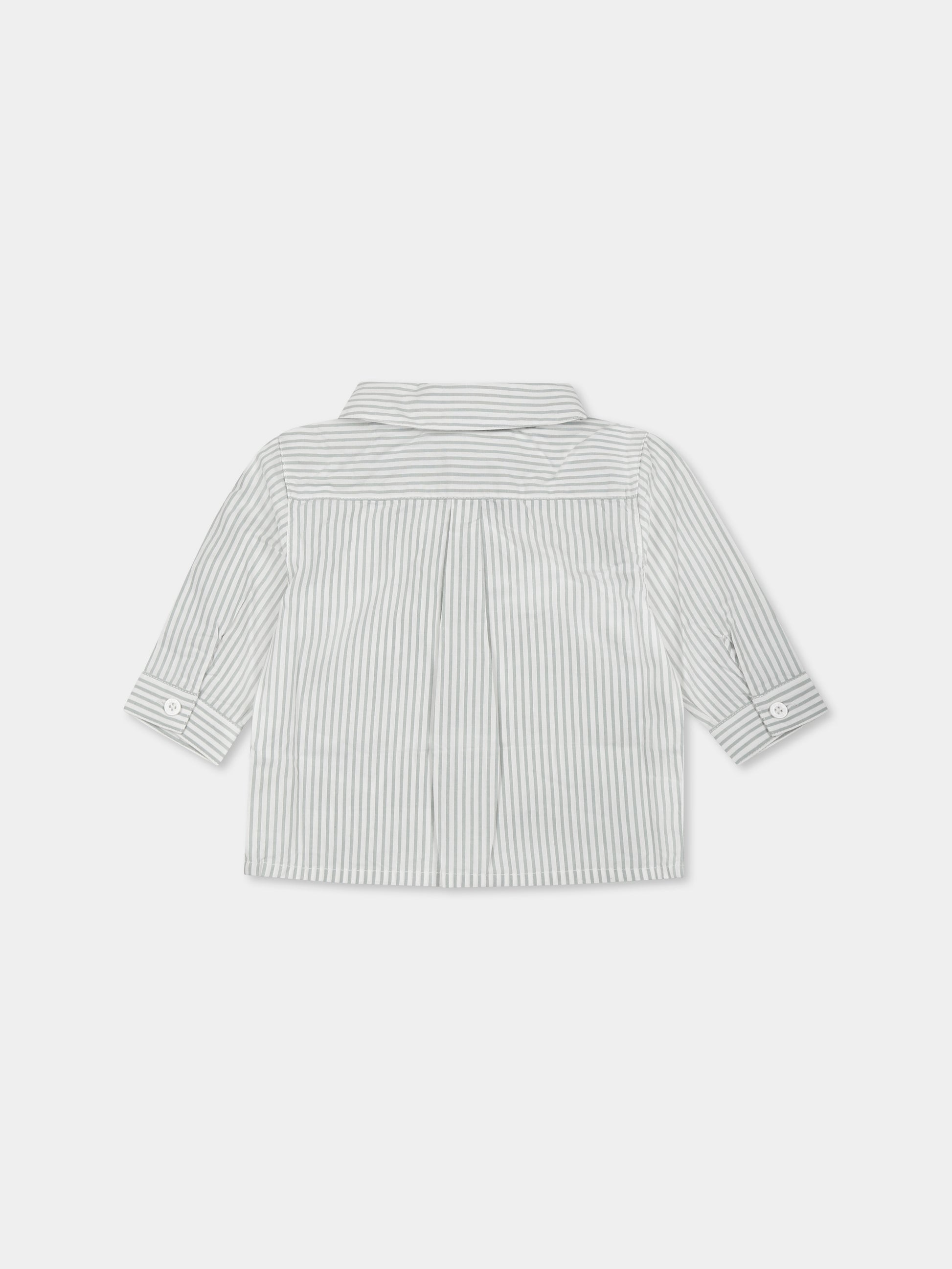 Camicia grigia per neonato con logo,Petit Bateau,A0CP9 PAUL/ECUME 09