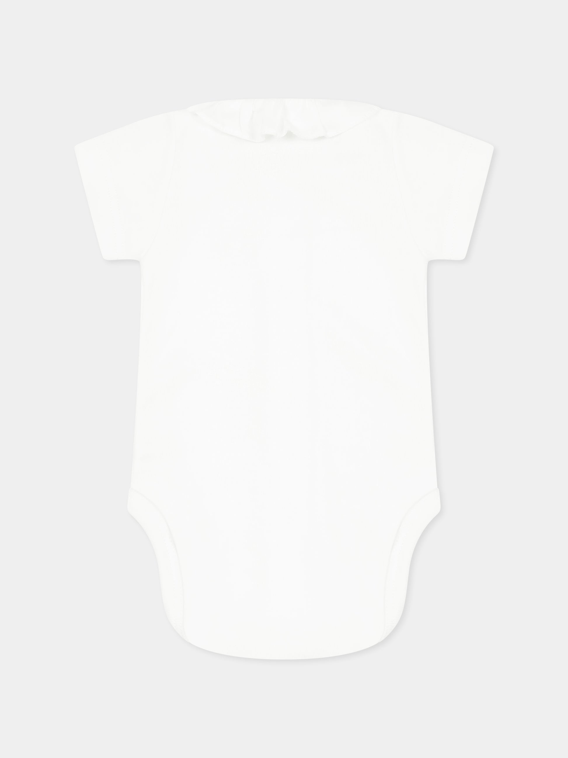 Body bianco per neonata,Petit Bateau,A09FM MARSHMALLOW 01