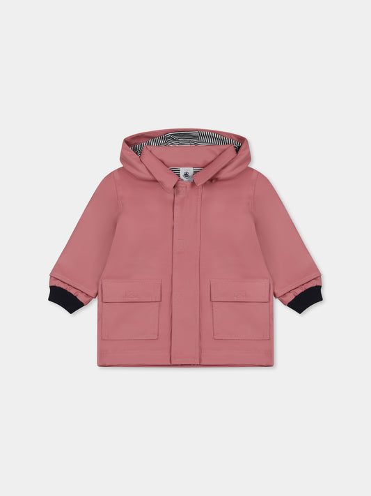 Impermeabile rosa per neonata,Petit Bateau,A0B4R ROSEWOOD 02
