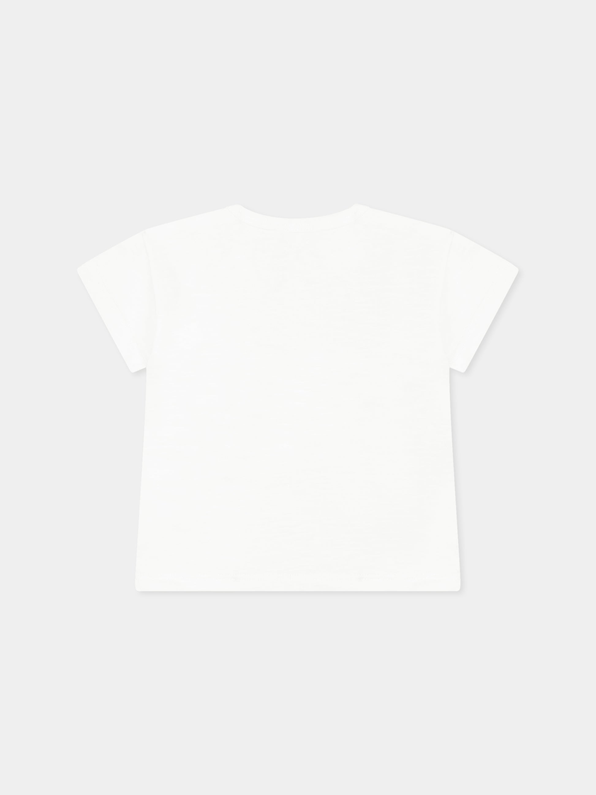 T-shirt bianca per neonato con logo,Petit Bateau,A0A0S MARSHMALLOW 09
