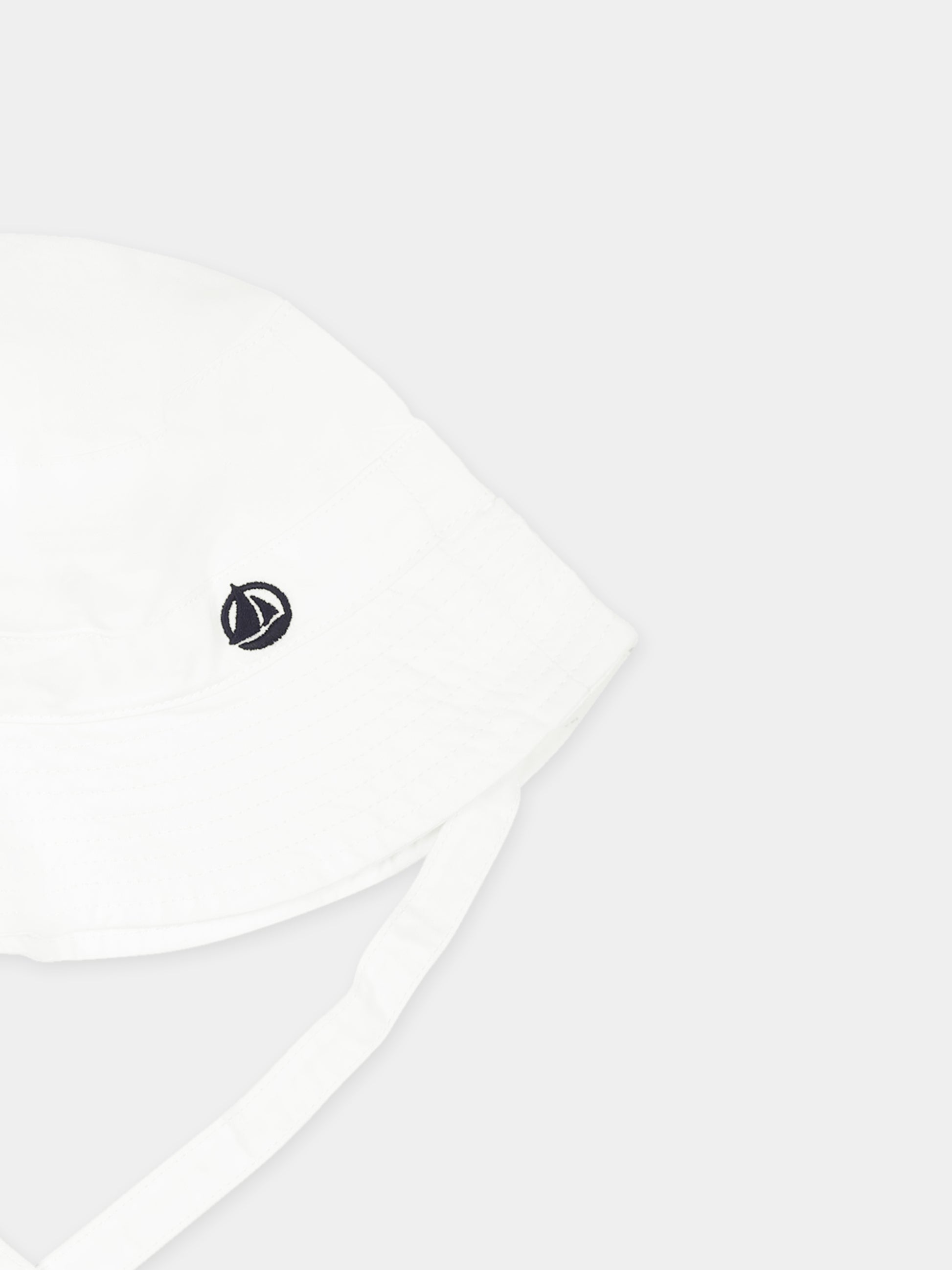 Cloche bianca per neonati con logo,Petit Bateau,A0AU4 MARSHMALLOW 02