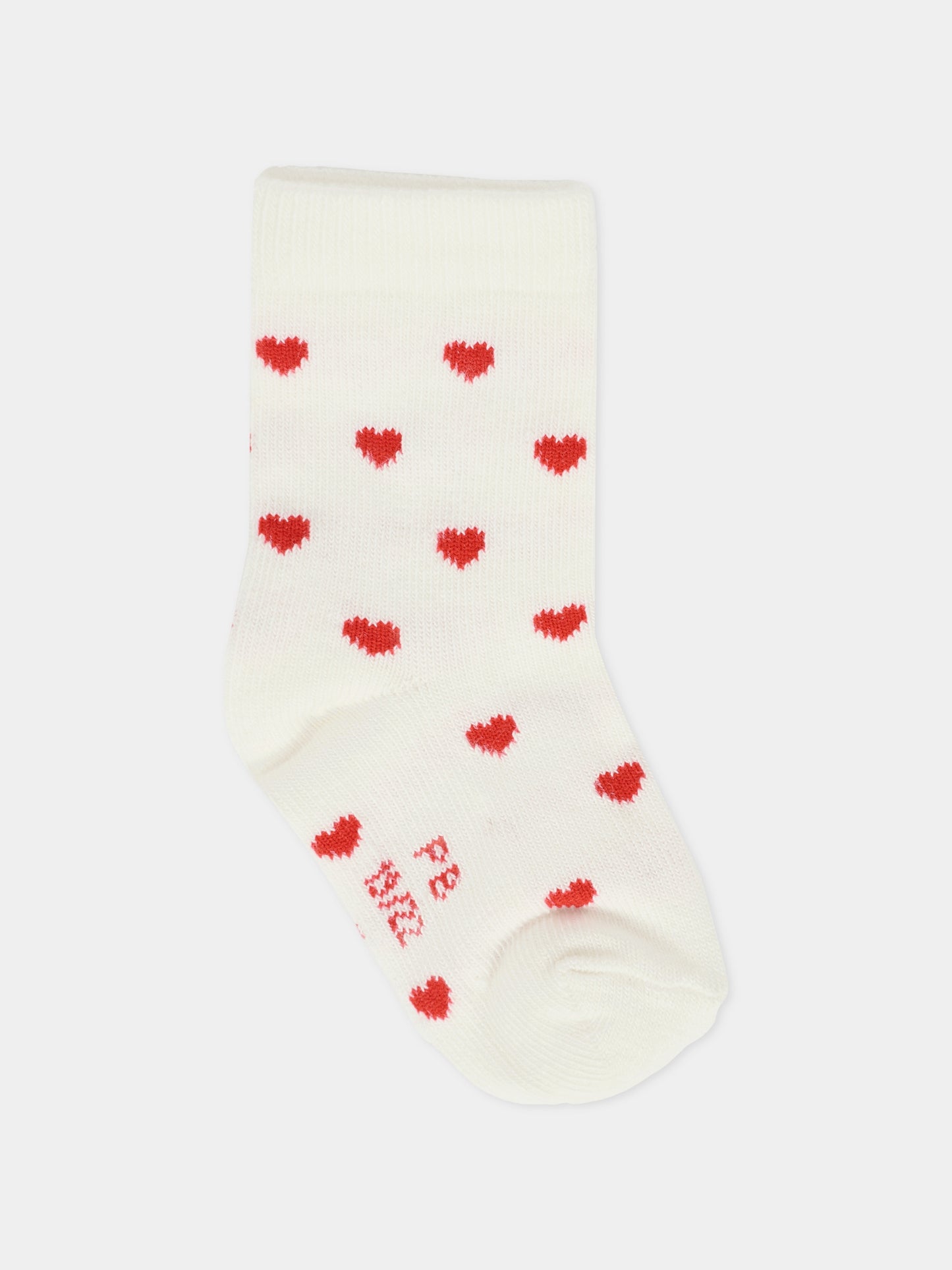 Set calzini bianchi per bambini con cuori,Petit Bateau,A0AZK VARIANTE 1 01