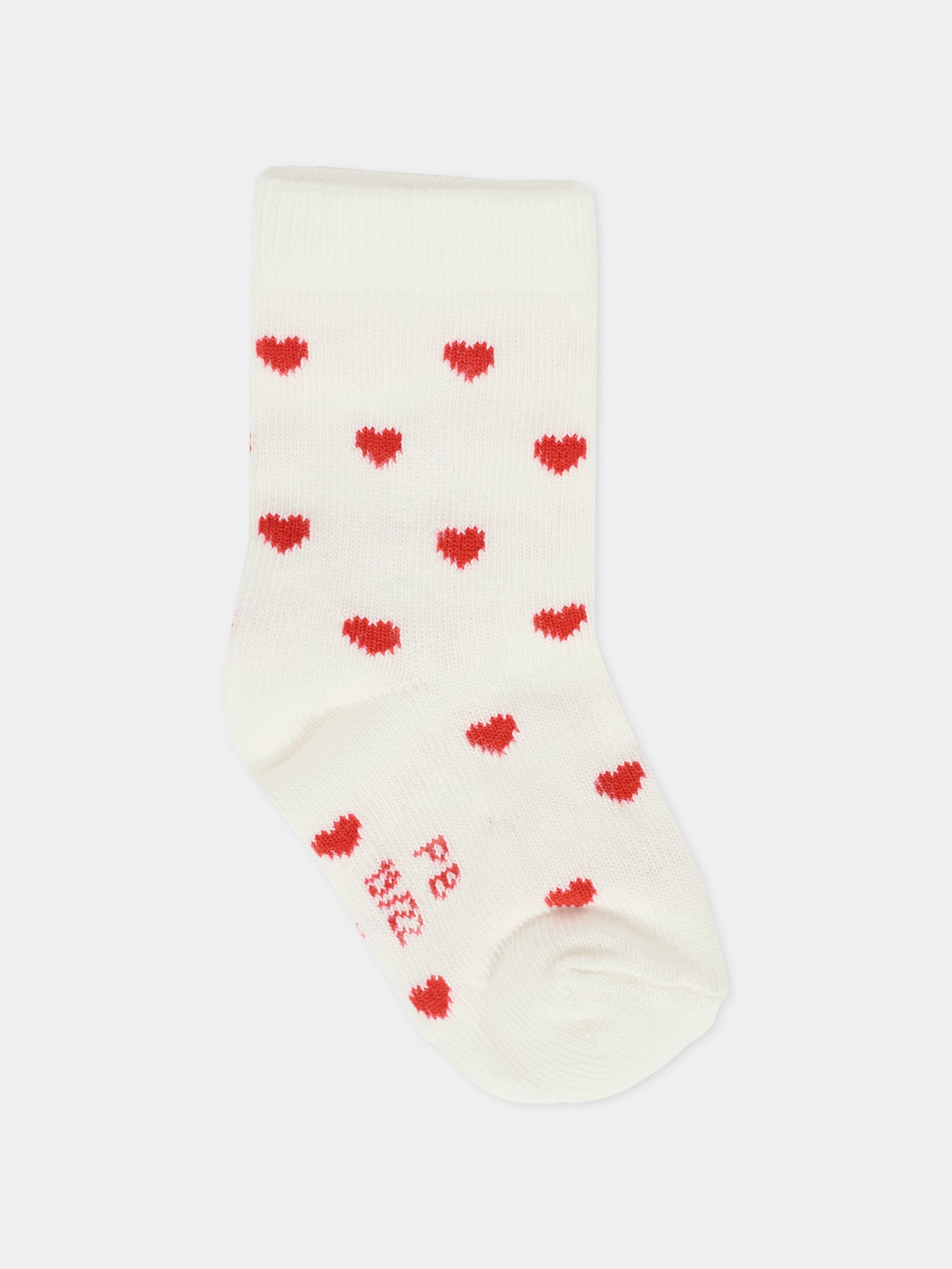Set calzini bianchi per bambini con cuori,Petit Bateau,A0AZK VARIANTE 1 01