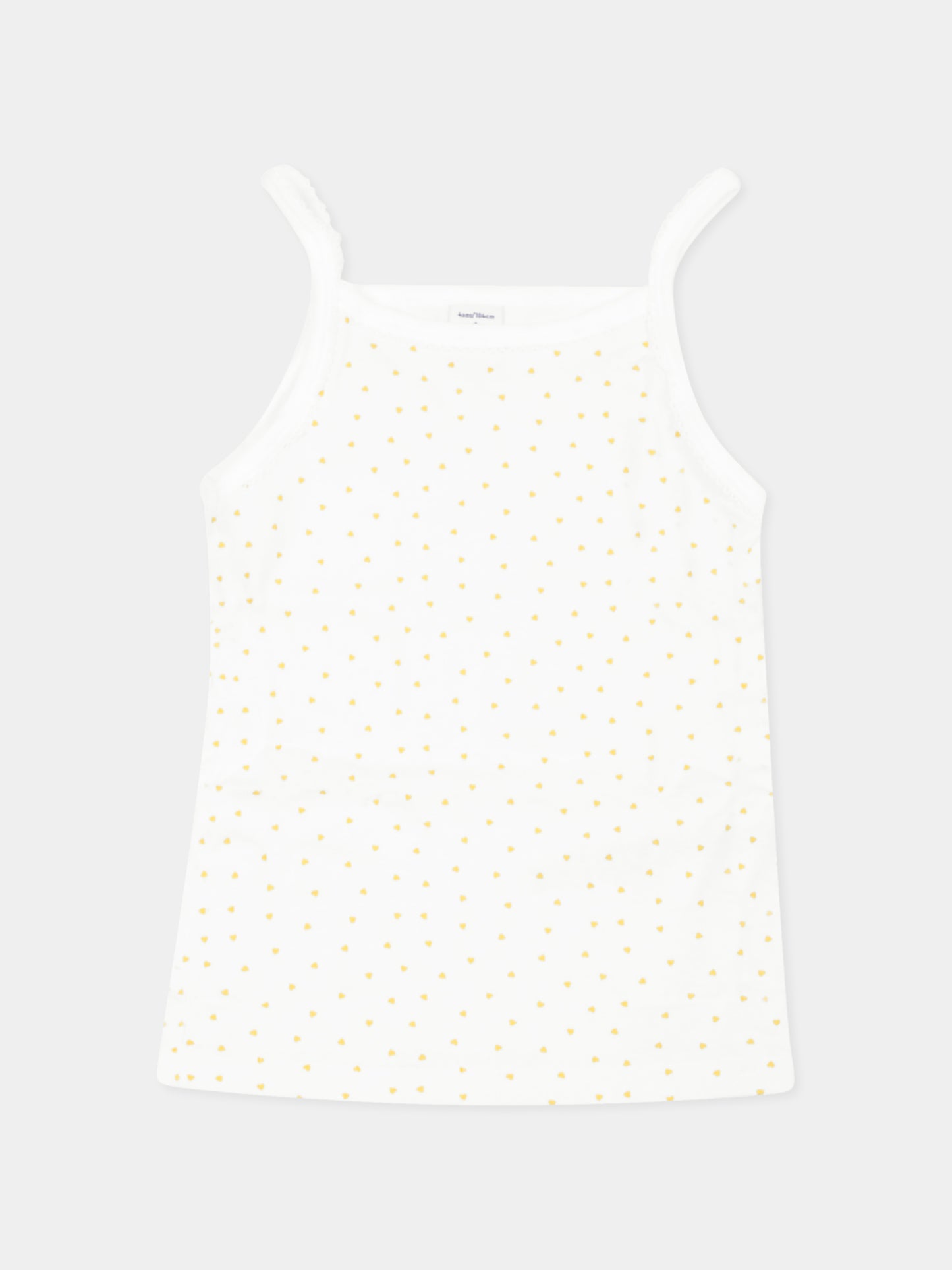 Set canottiere bianche per bambina con cuori,Petit Bateau,A0A47 VARIANTE 1 00