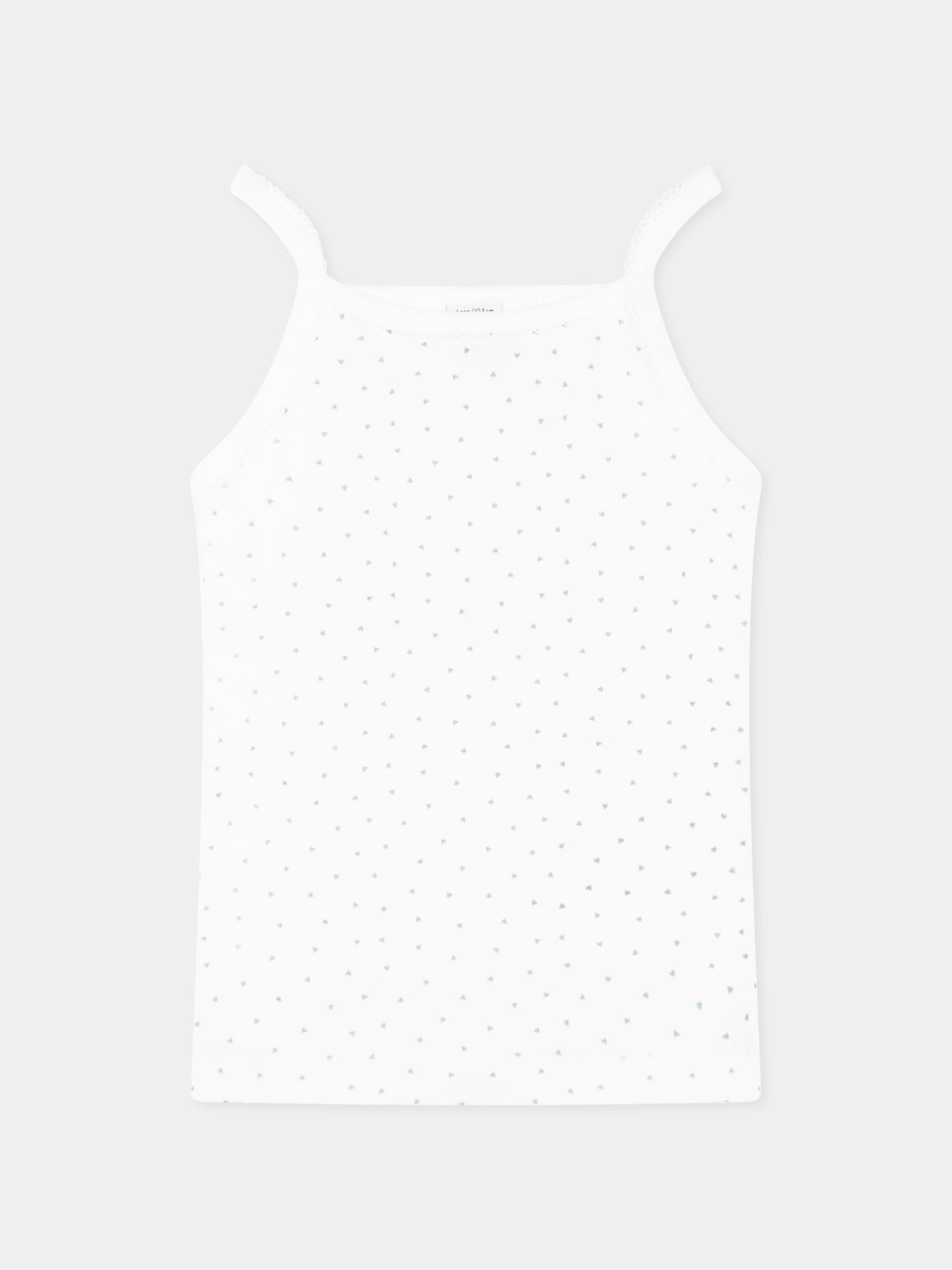 Set canottiere bianche per bambina con cuori,Petit Bateau,A0A47 VARIANTE 1 00