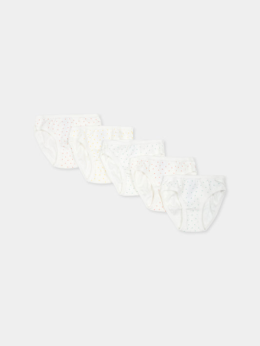 Set slip bianco per bambina con cuori all over,Petit Bateau,A0A45 VARIANTE 1 00