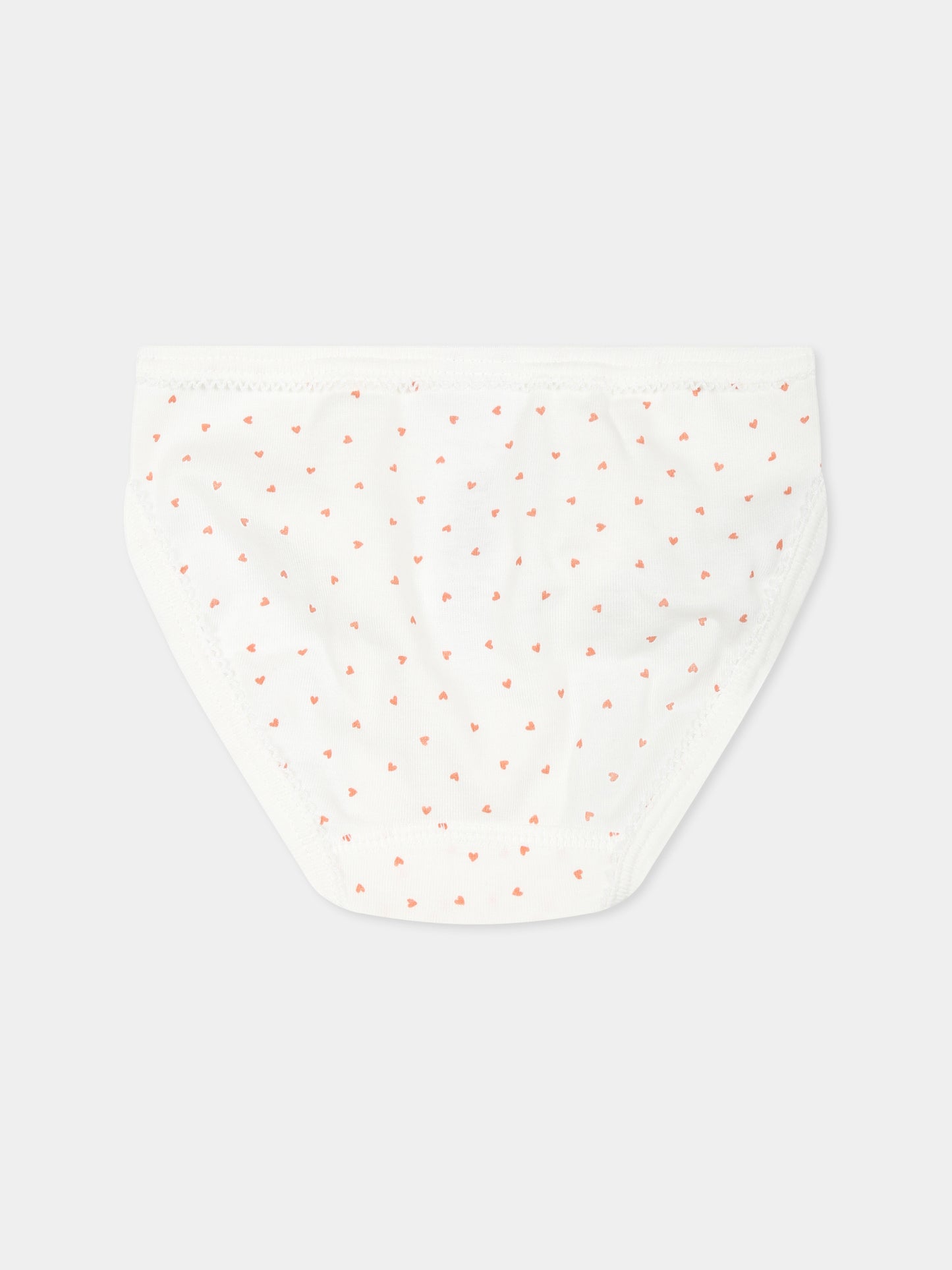 Set slip bianco per bambina con cuori all over,Petit Bateau,A0A45 VARIANTE 1 00