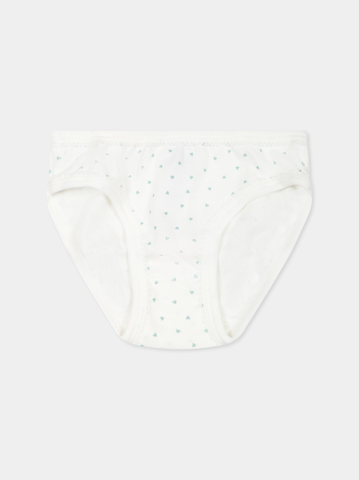 Set slip bianco per bambina con cuori all over,Petit Bateau,A0A45 VARIANTE 1 00