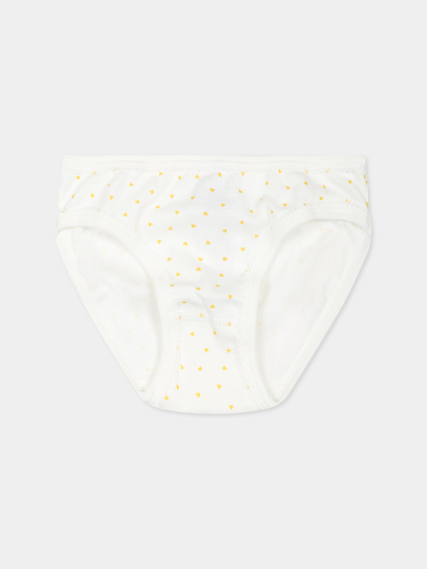 Set slip bianco per bambina con cuori all over,Petit Bateau,A0A45 VARIANTE 1 00