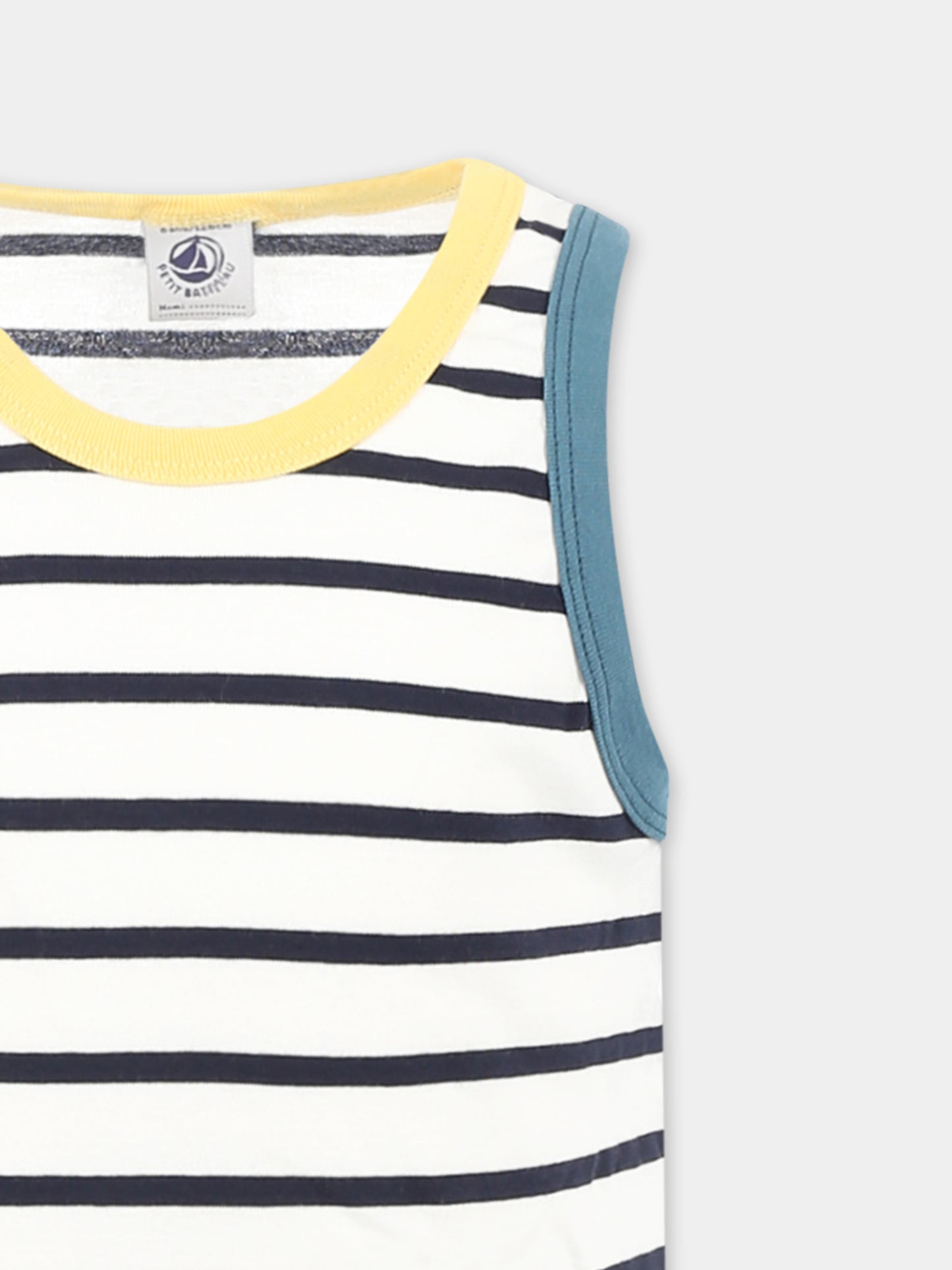 Pigiama bianco per bambino,Petit Bateau,A0CK0 MARSHMALLOW/SMOKING 01